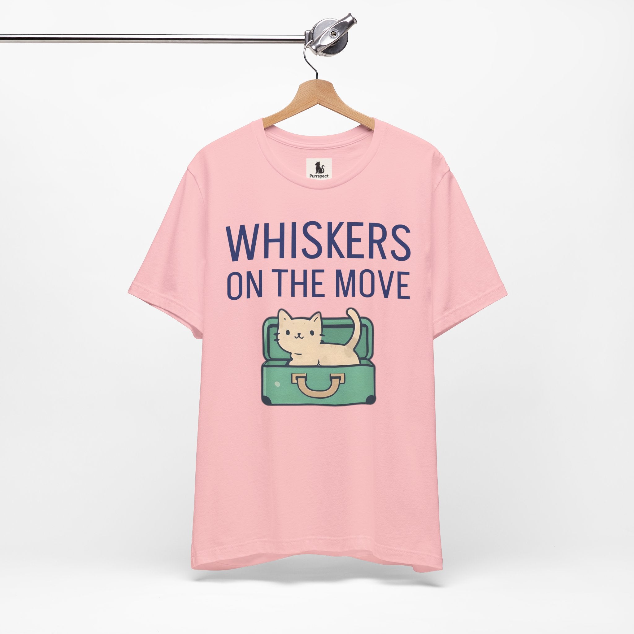 Whiskers on the Move – Unisex Cat Travel T-Shirt | Jersey Short Sleeve Tee