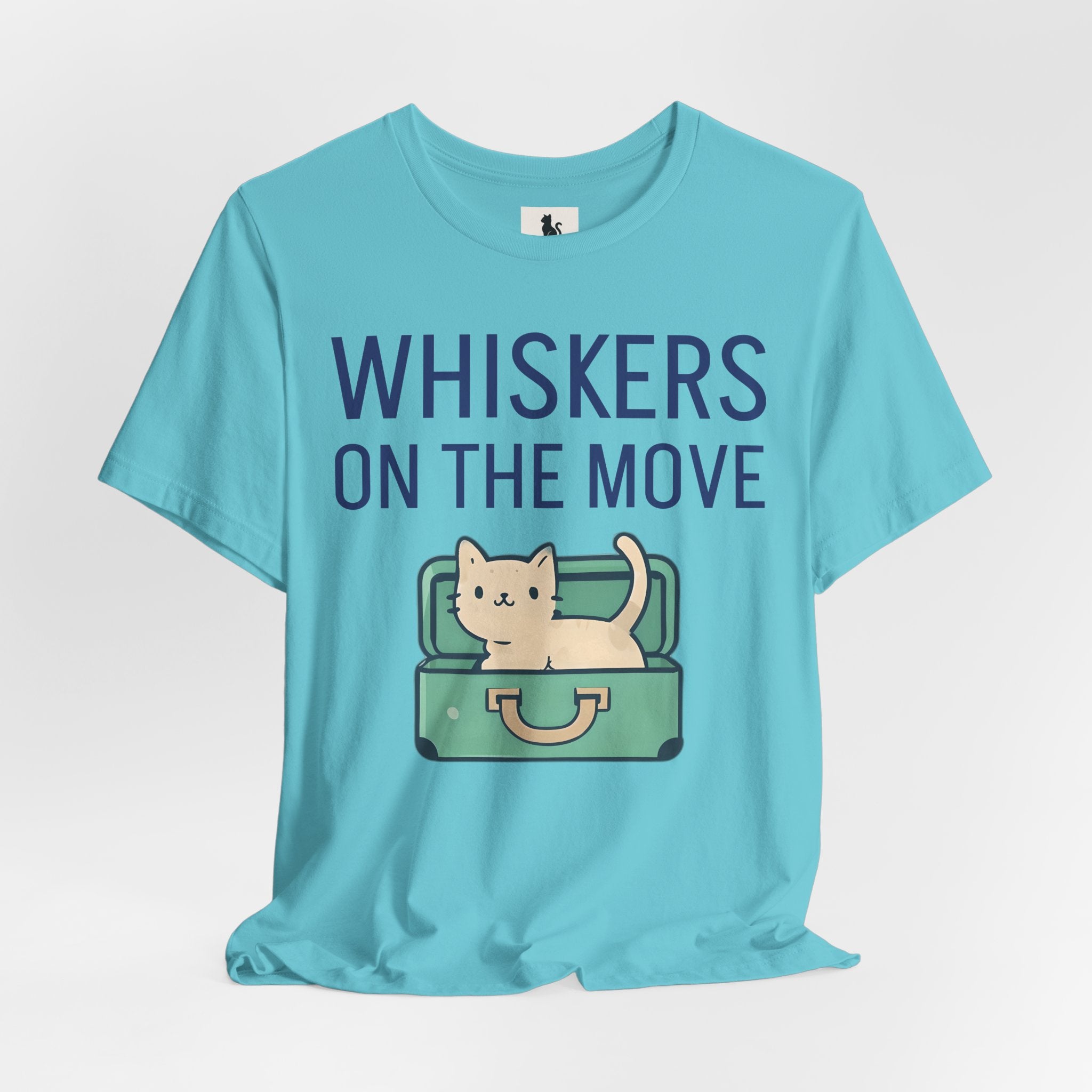 Whiskers on the Move – Unisex Cat Travel T-Shirt | Jersey Short Sleeve Tee