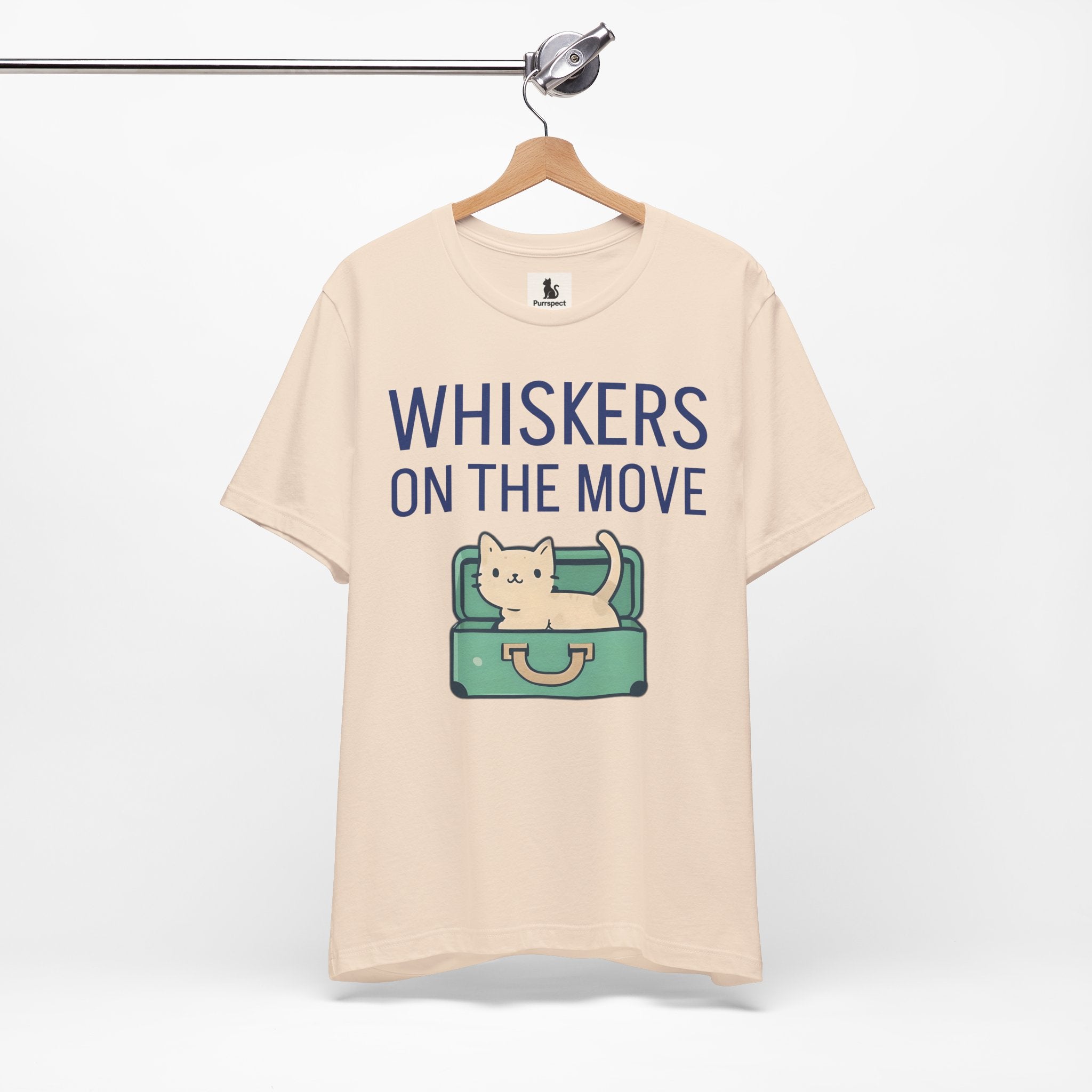 Whiskers on the Move – Unisex Cat Travel T-Shirt | Jersey Short Sleeve Tee
