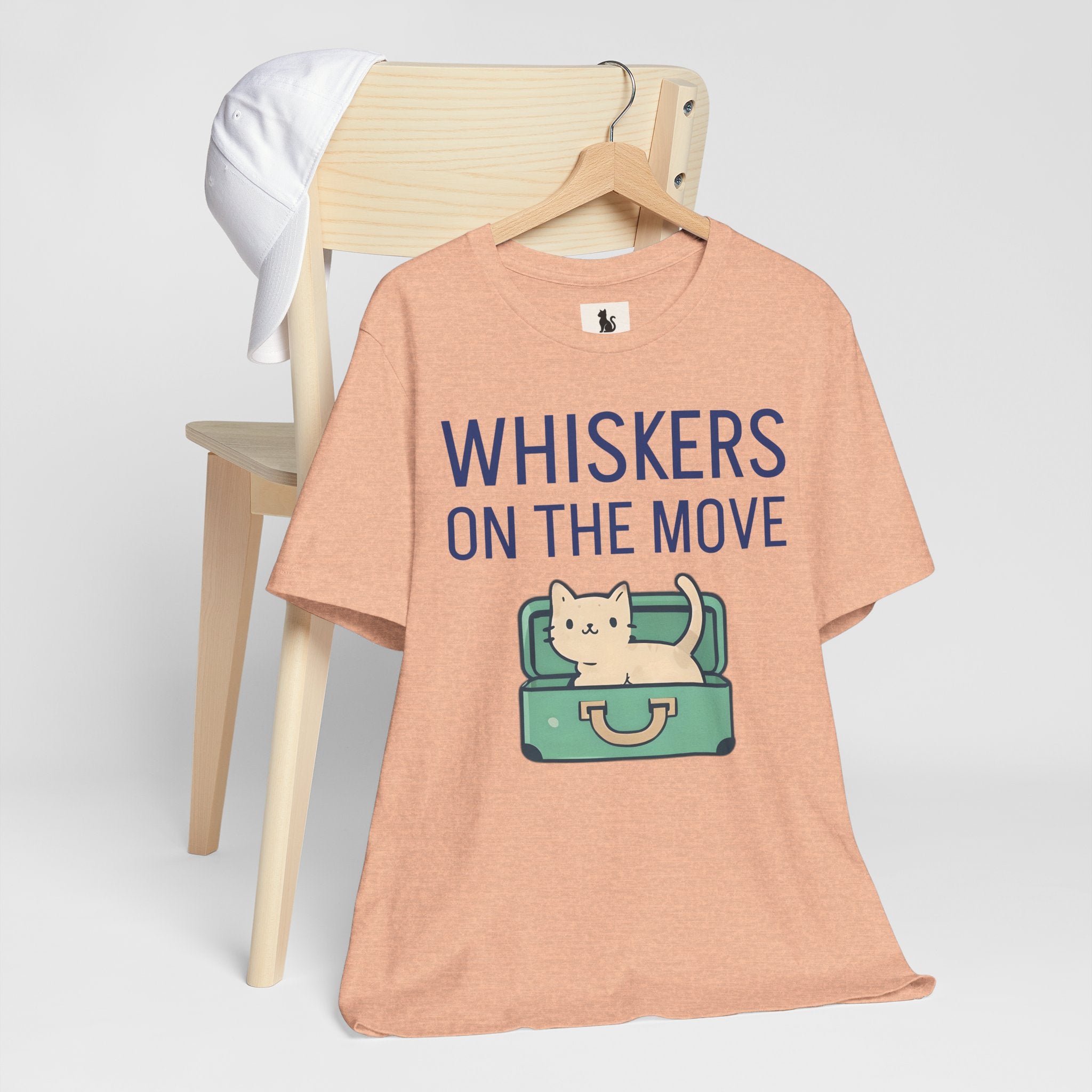 Whiskers on the Move – Unisex Cat Travel T-Shirt | Jersey Short Sleeve Tee