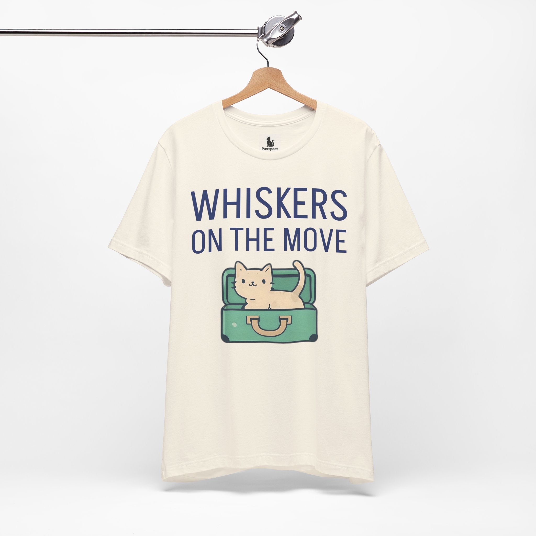 Whiskers on the Move – Unisex Cat Travel T-Shirt | Jersey Short Sleeve Tee