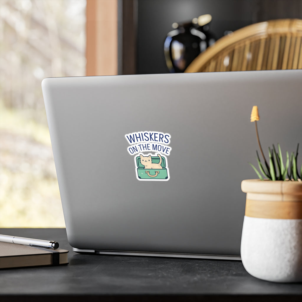 Whiskers on the Move – Cat Travel Sticker | Waterproof Vinyl