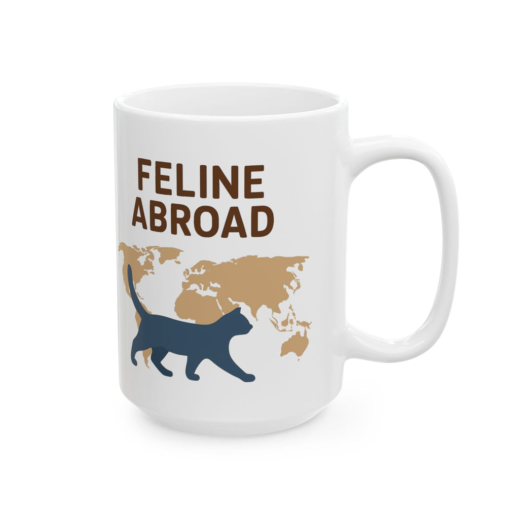 Feline Abroad Cat Mug – Travel-Inspired Coffee Cup for Cat Lovers