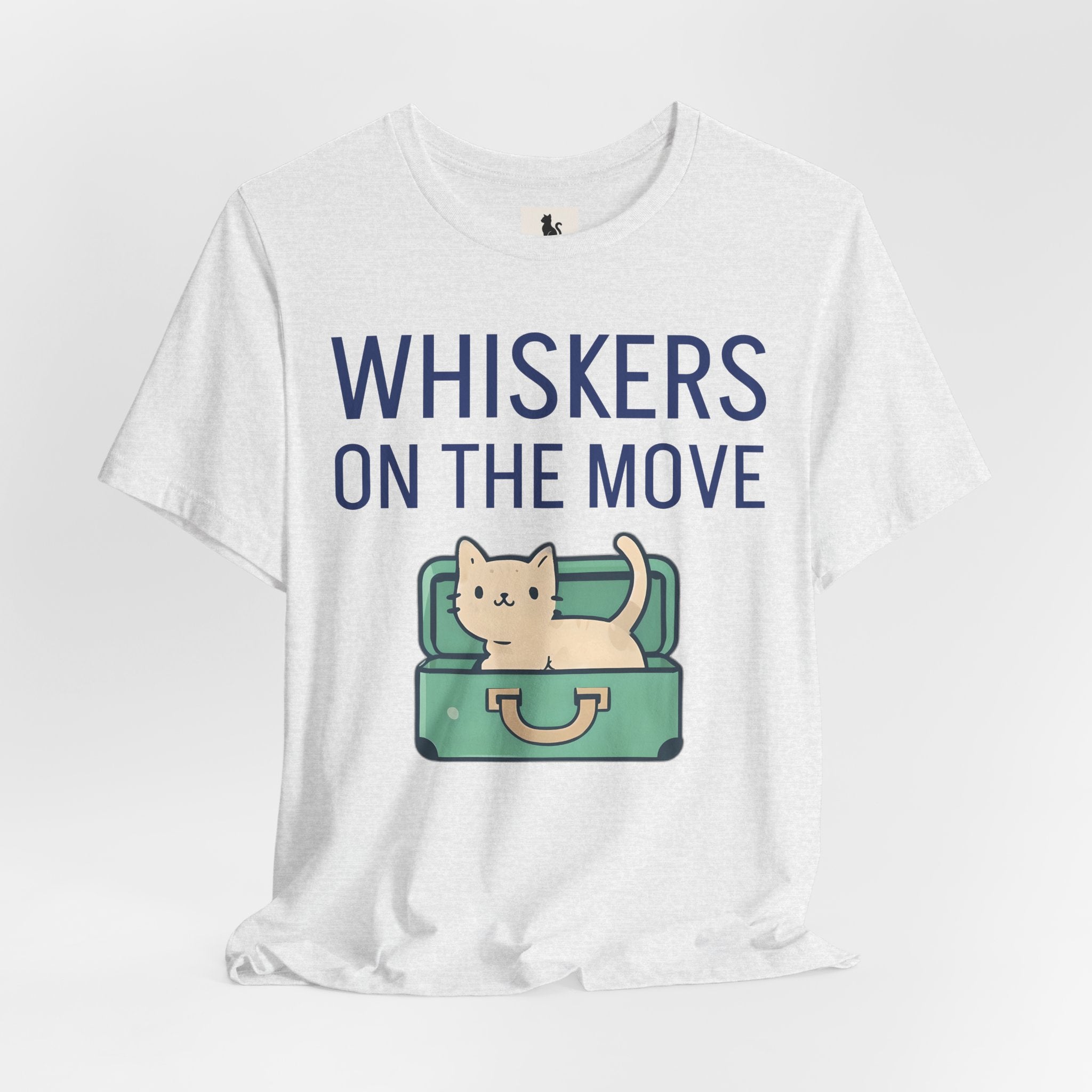 Whiskers on the Move – Unisex Cat Travel T-Shirt | Jersey Short Sleeve Tee
