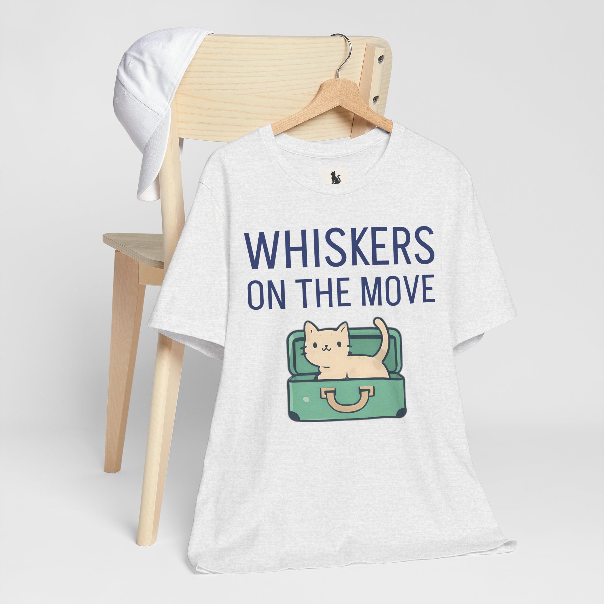 Whiskers on the Move – Unisex Cat Travel T-Shirt | Jersey Short Sleeve Tee