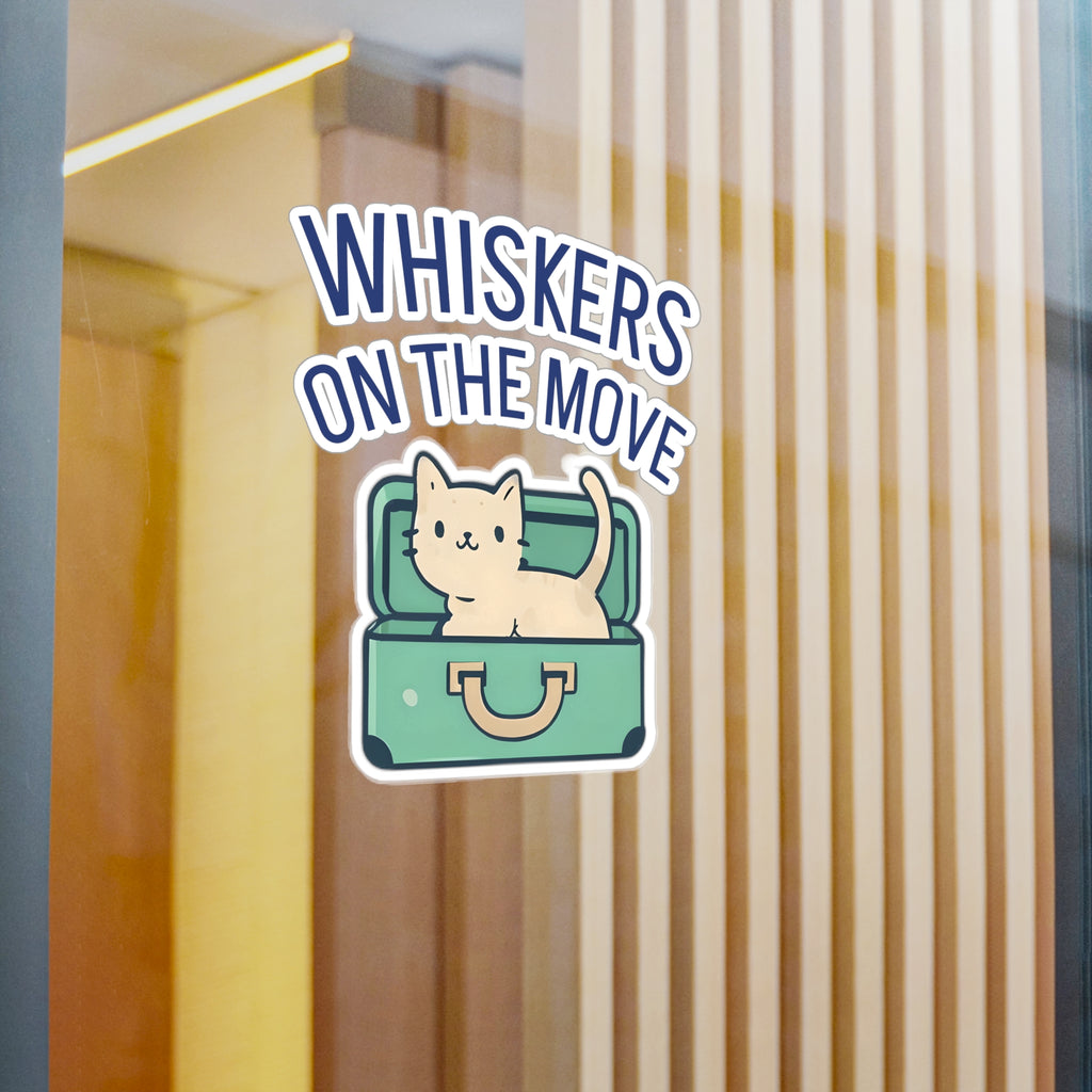 Whiskers on the Move – Cat Travel Sticker | Waterproof Vinyl