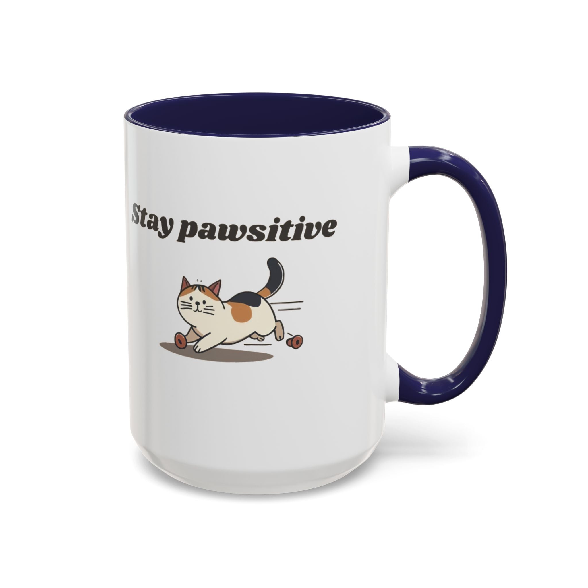 Stay Pawsitive – Cat Coffee Mug | Cute Cat Lover Gift | Inspirational Kitty Cup