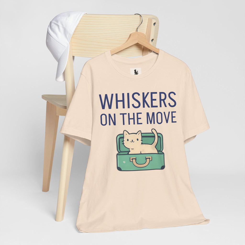 Whiskers on the Move – Unisex Cat Travel T-Shirt | Jersey Short Sleeve Tee