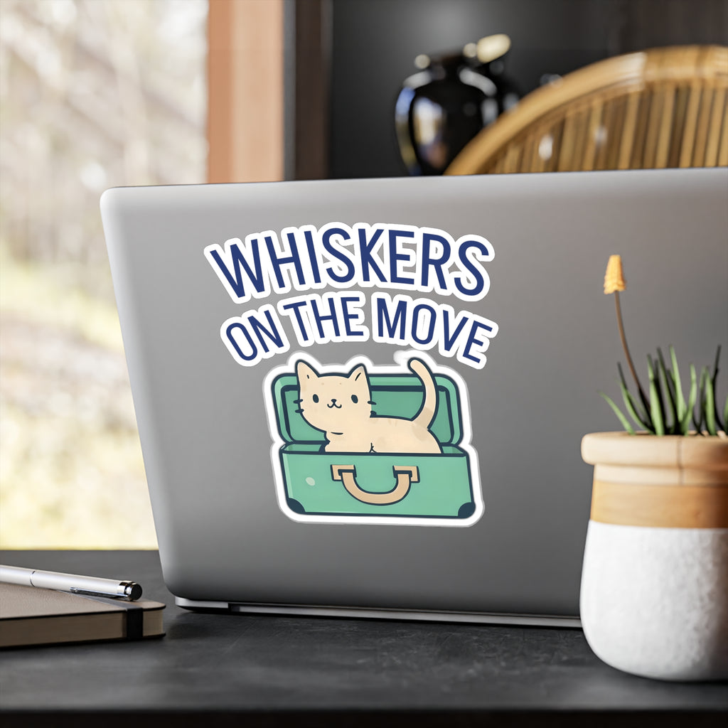 Whiskers on the Move – Cat Travel Sticker | Waterproof Vinyl