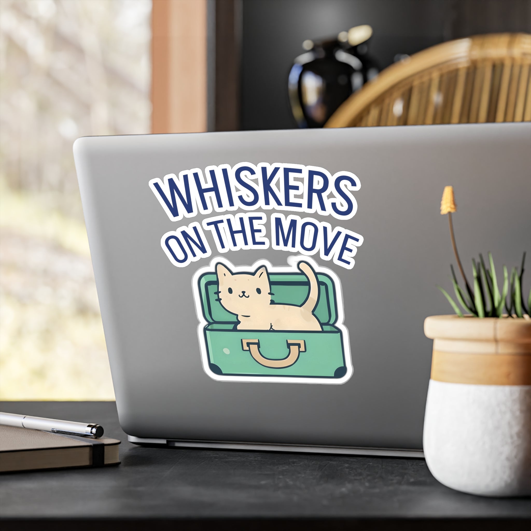 Whiskers on the Move – Cat Travel Sticker | Waterproof Vinyl