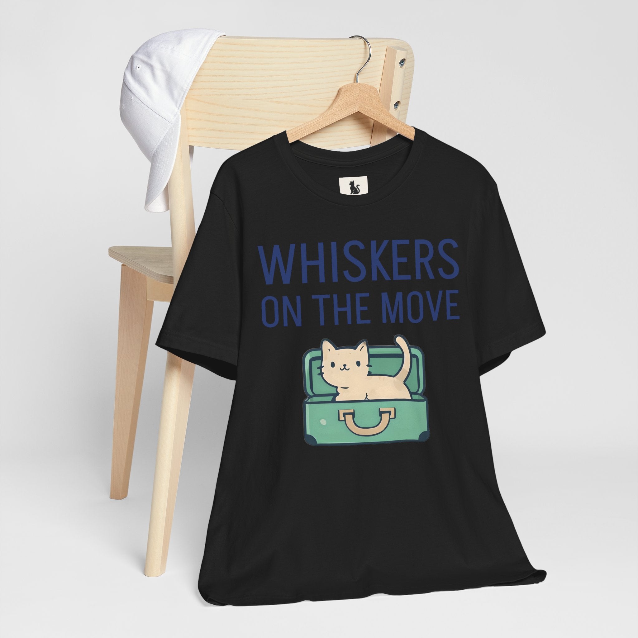 Whiskers on the Move – Unisex Cat Travel T-Shirt | Jersey Short Sleeve Tee