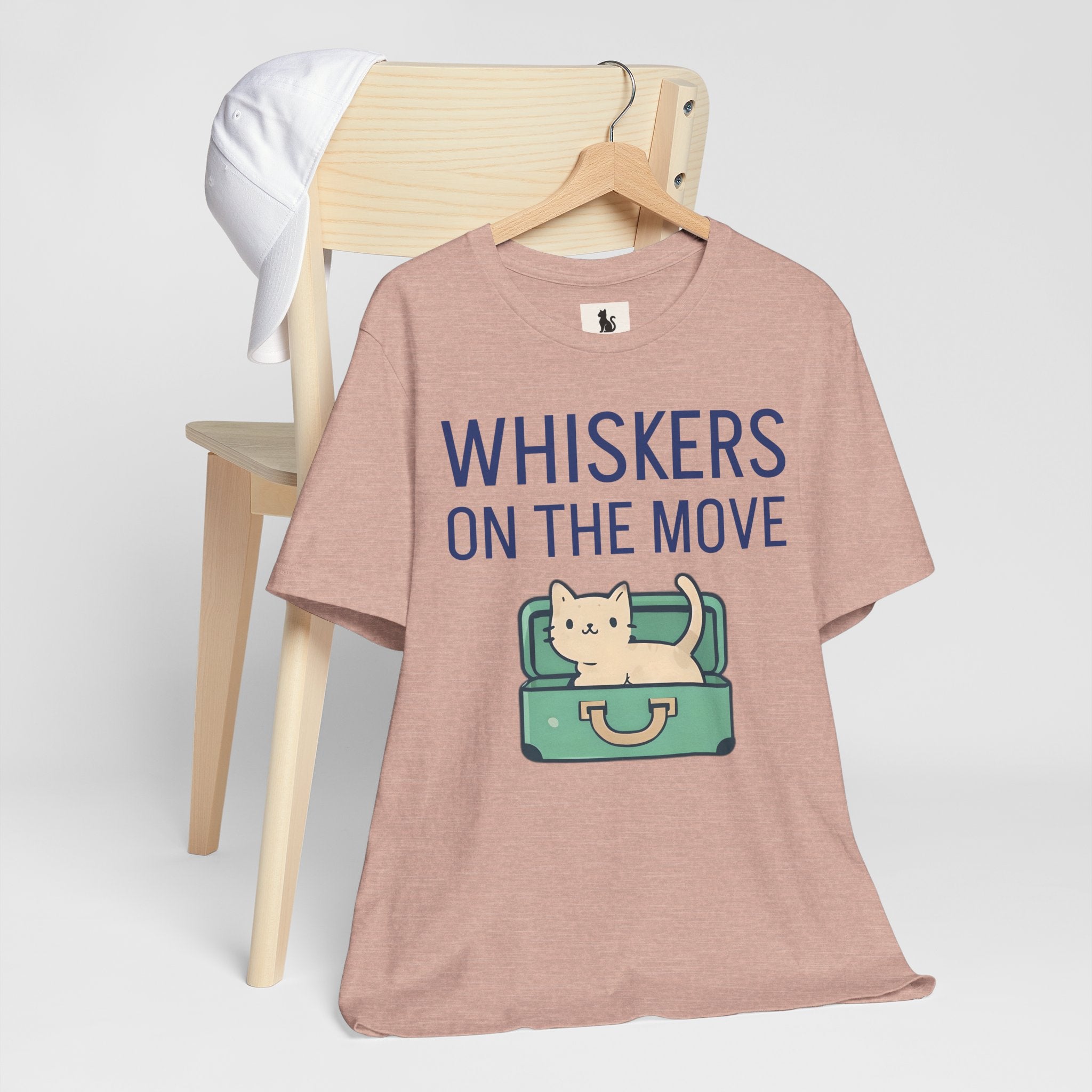 Whiskers on the Move – Unisex Cat Travel T-Shirt | Jersey Short Sleeve Tee