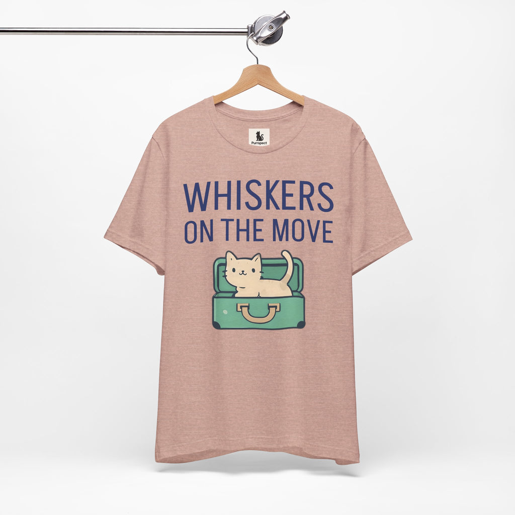 Whiskers on the Move – Unisex Cat Travel T-Shirt | Jersey Short Sleeve Tee
