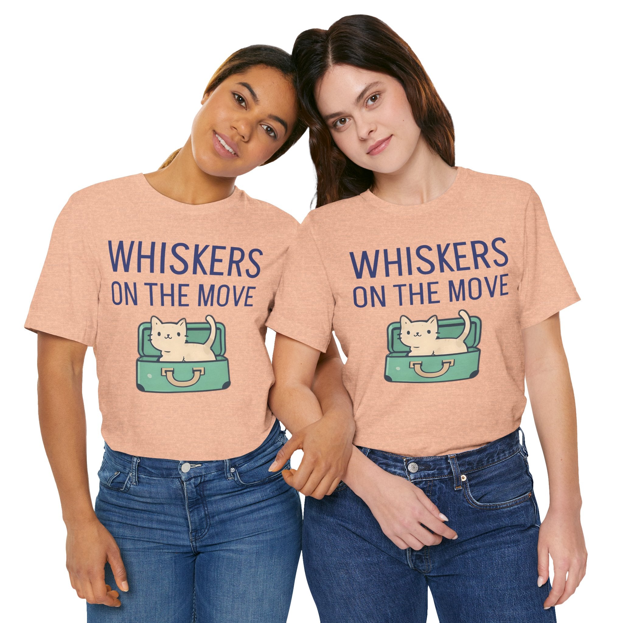 Whiskers on the Move – Unisex Cat Travel T-Shirt | Jersey Short Sleeve Tee