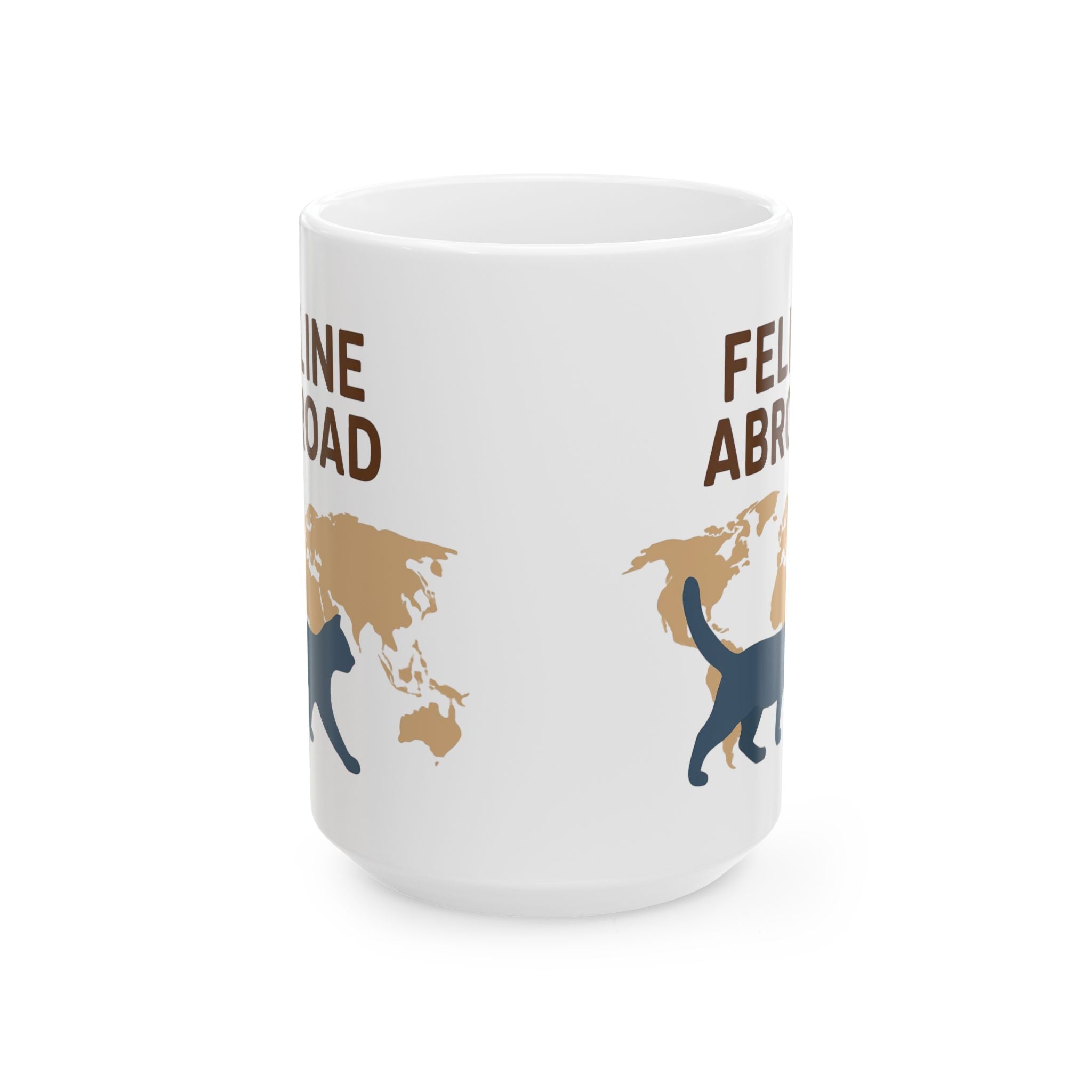 Feline Abroad Cat Mug – Travel-Inspired Coffee Cup for Cat Lovers