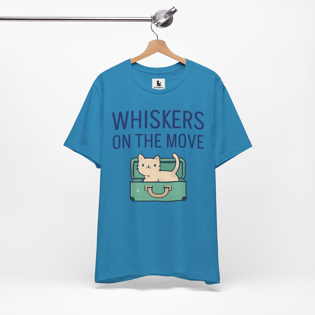 Whiskers on the Move – Unisex Cat Travel T-Shirt | Jersey Short Sleeve Tee