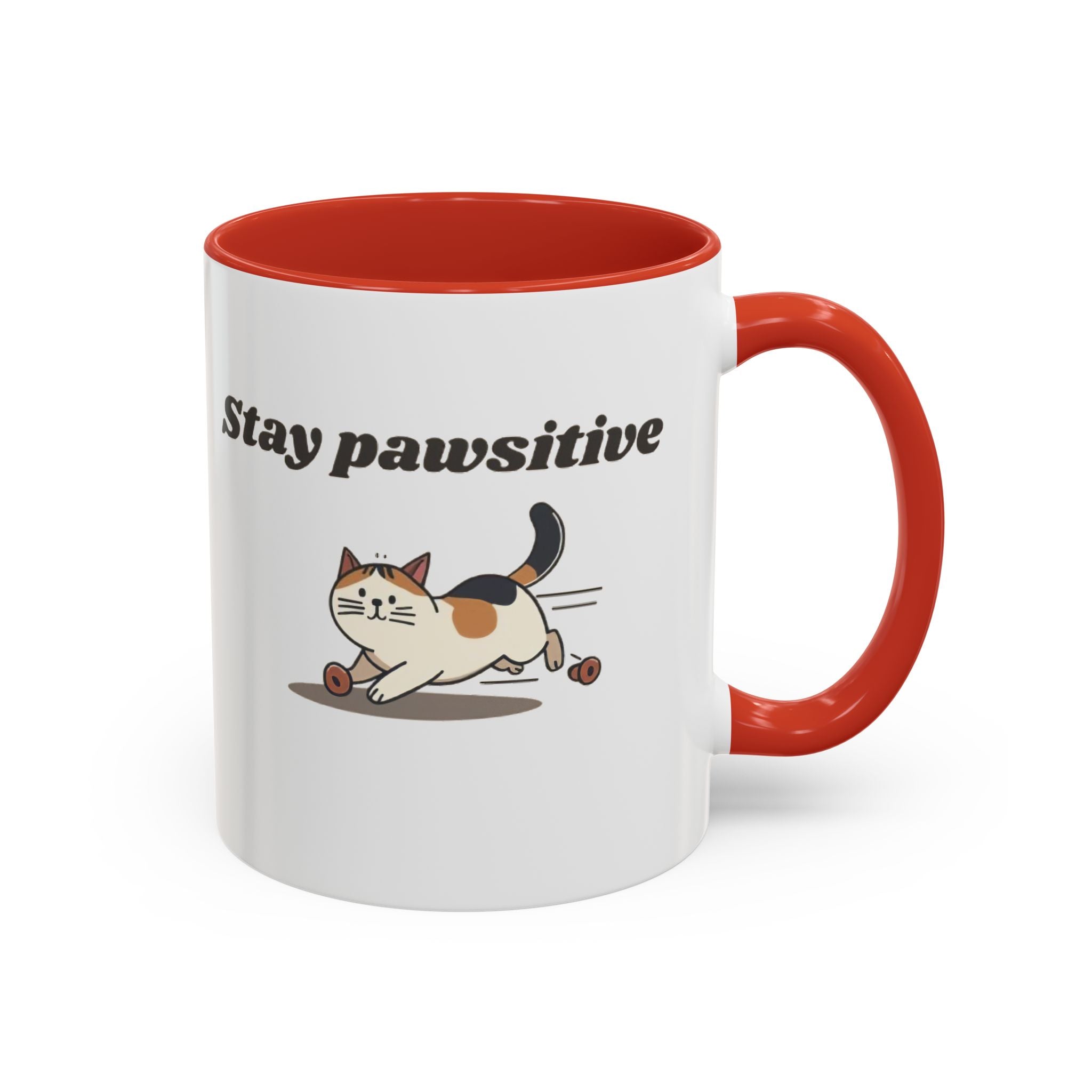 Stay Pawsitive – Cat Coffee Mug | Cute Cat Lover Gift | Inspirational Kitty Cup