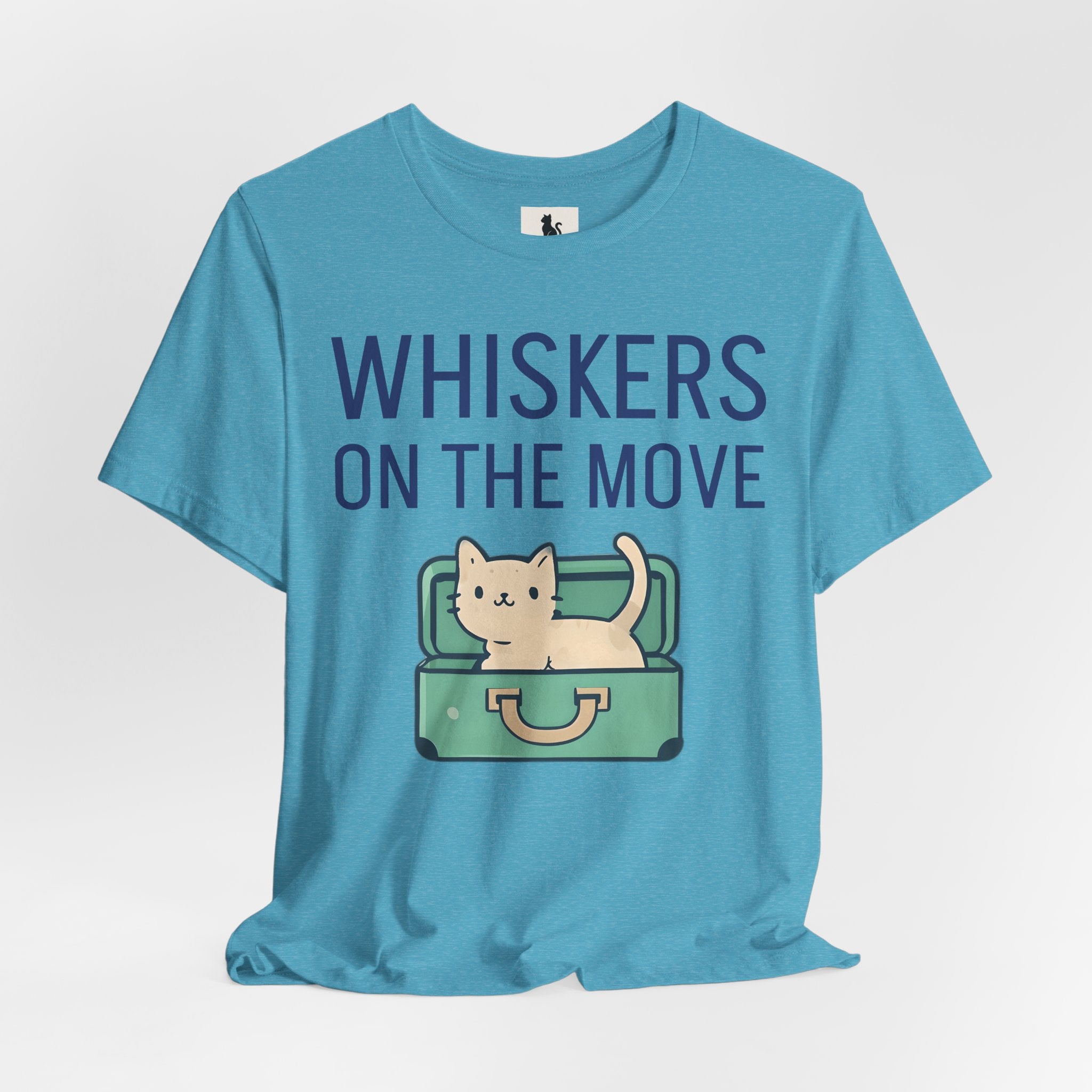 Whiskers on the Move – Unisex Cat Travel T-Shirt | Jersey Short Sleeve Tee