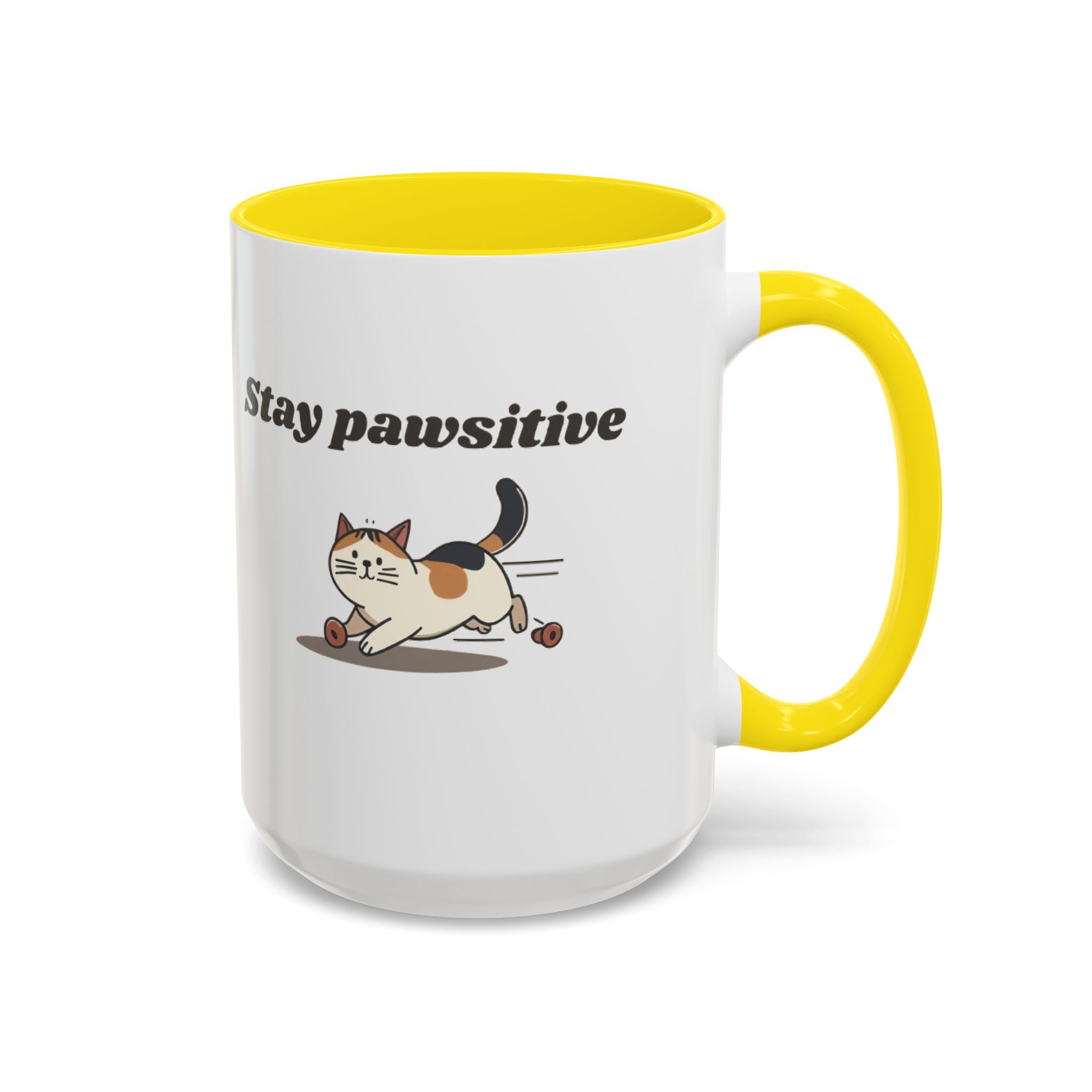 Stay Pawsitive – Cat Coffee Mug | Cute Cat Lover Gift | Inspirational Kitty Cup