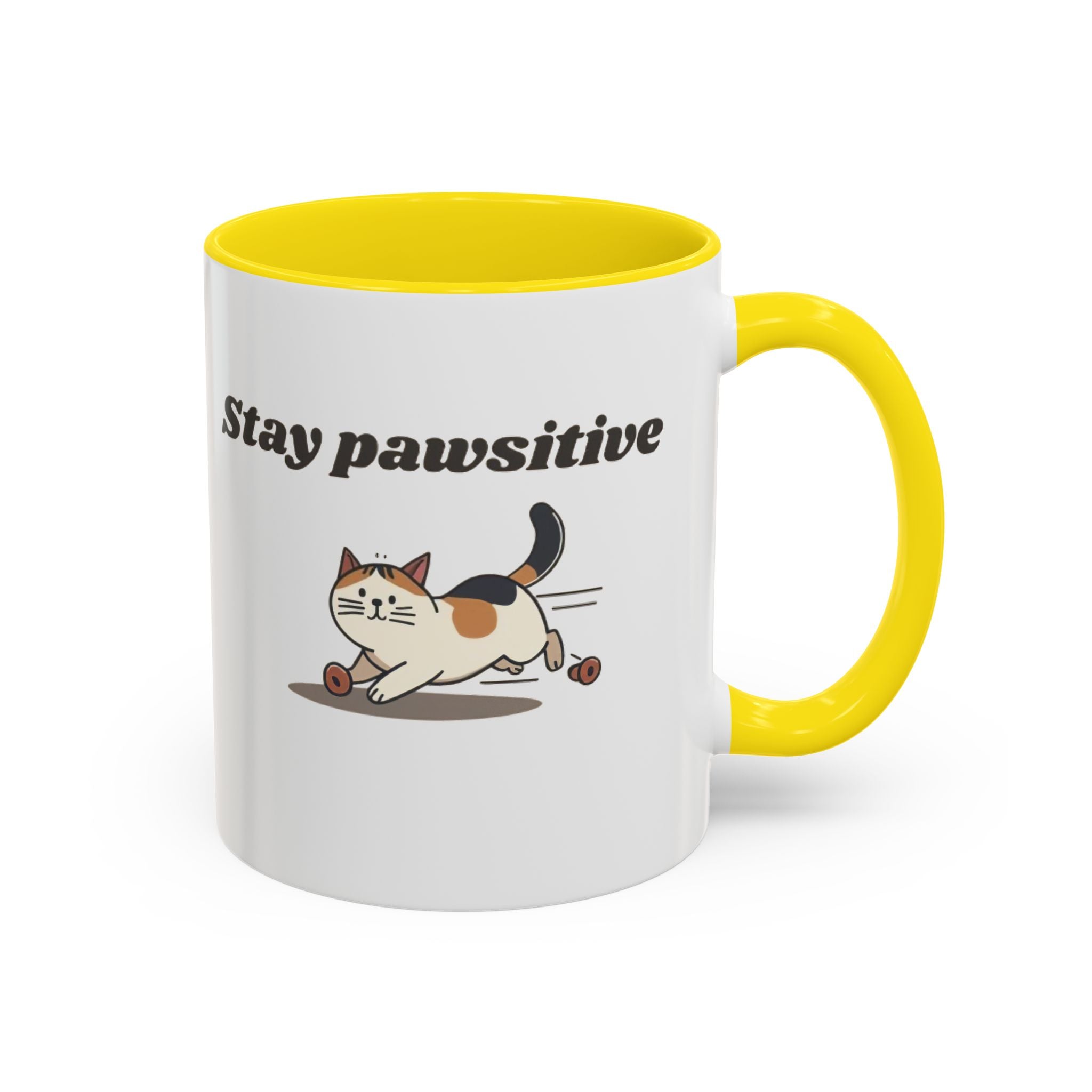 Stay Pawsitive – Cat Coffee Mug | Cute Cat Lover Gift | Inspirational Kitty Cup