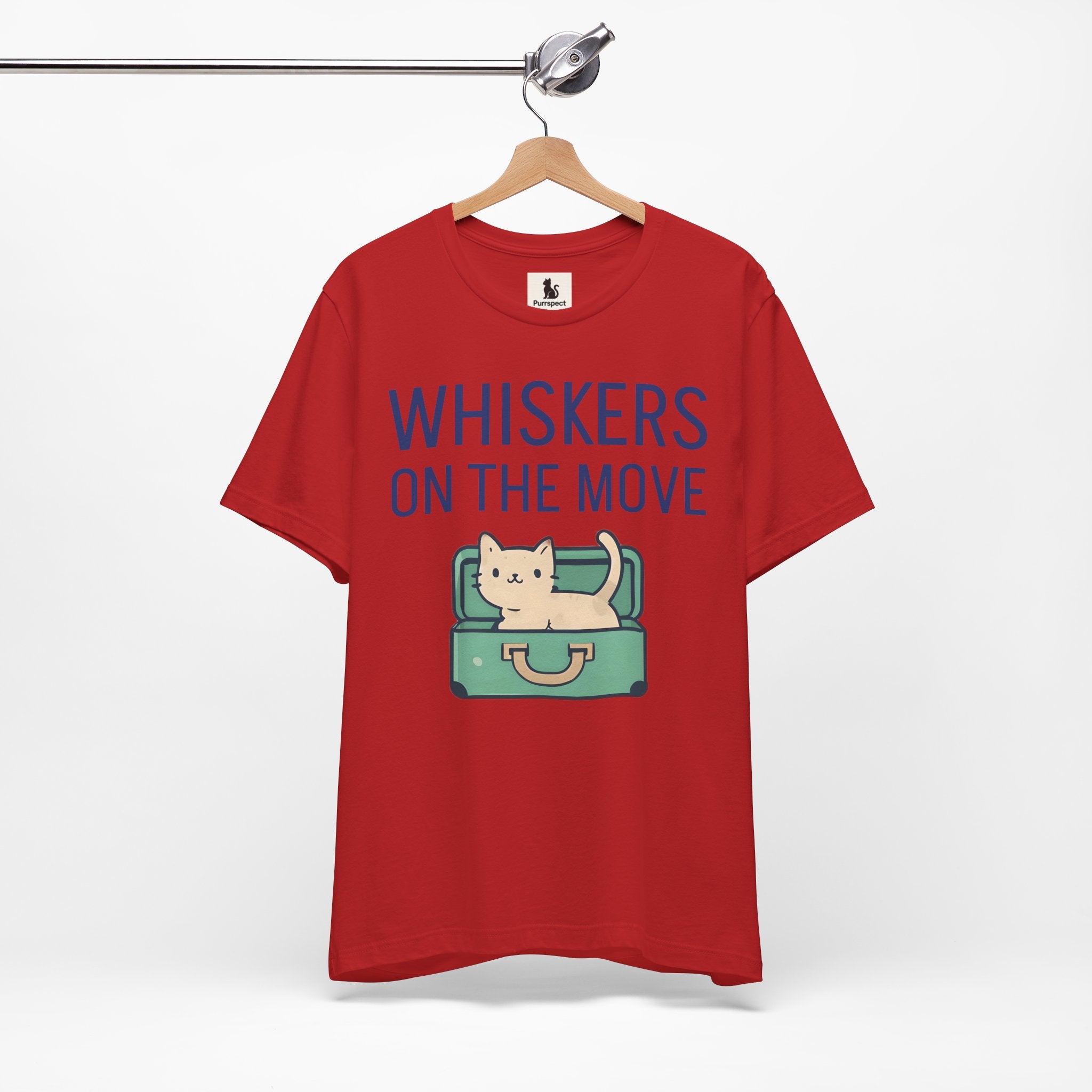 Whiskers on the Move – Unisex Cat Travel T-Shirt | Jersey Short Sleeve Tee