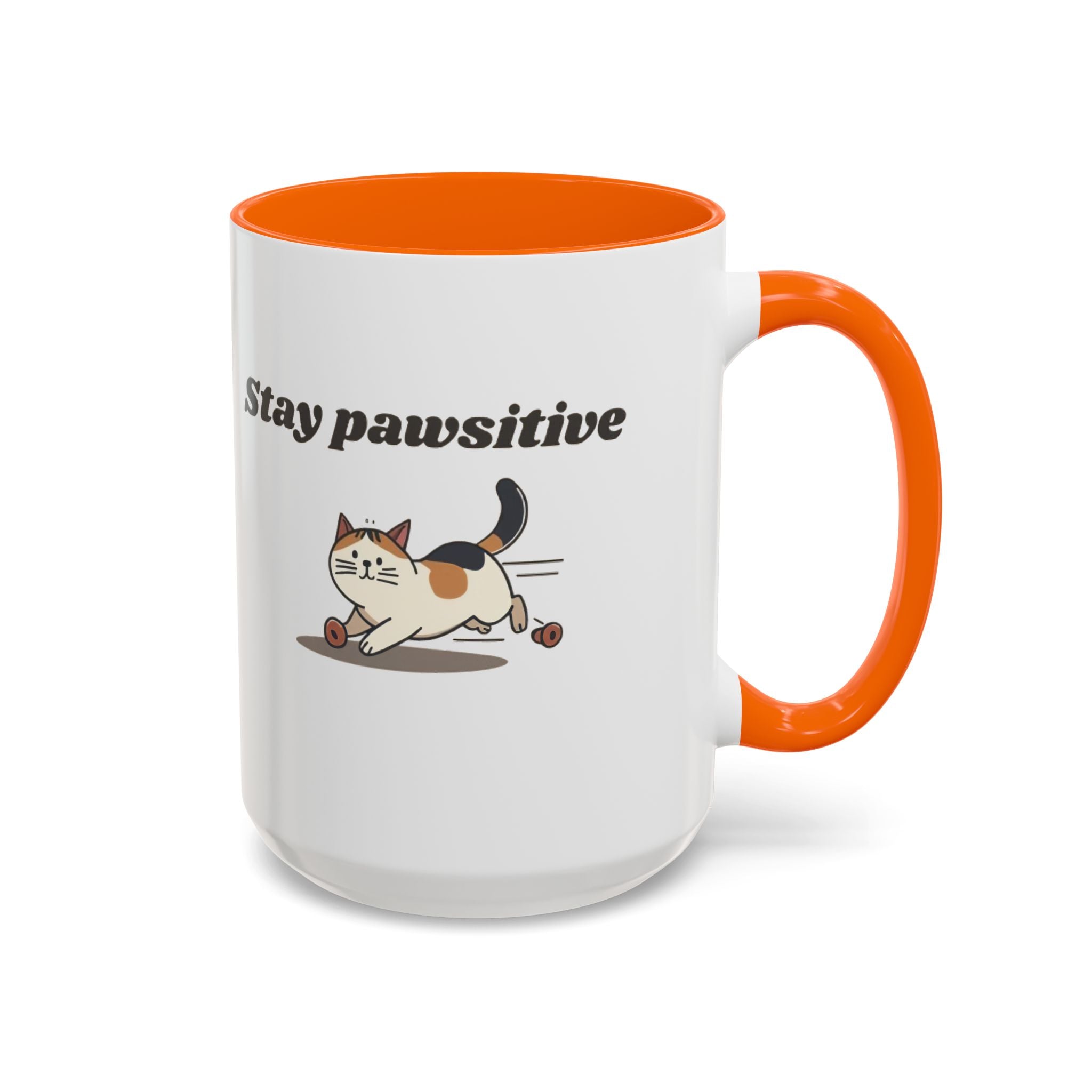 Stay Pawsitive – Cat Coffee Mug | Cute Cat Lover Gift | Inspirational Kitty Cup
