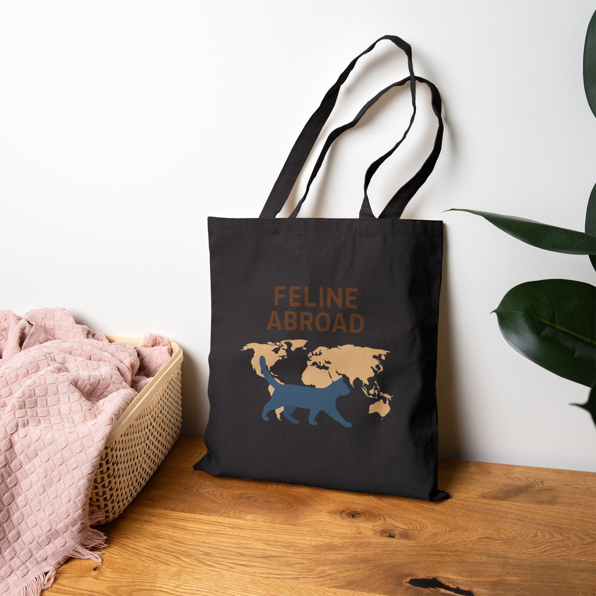 Feline Abroad Cat Tote Bag – Travel-Inspired Eco-Friendly Bag for Cat Lovers
