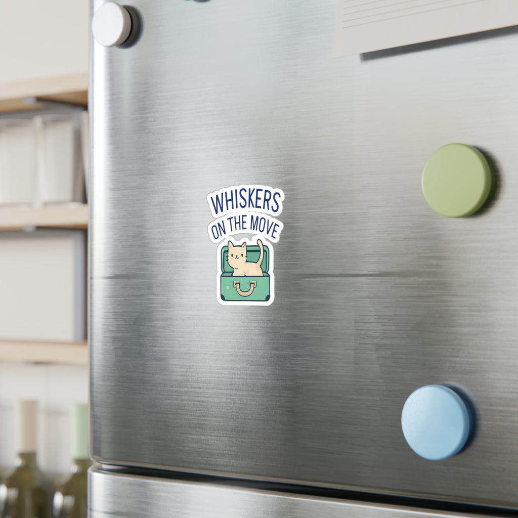 Whiskers on the Move – Cat Travel Sticker | Waterproof Vinyl
