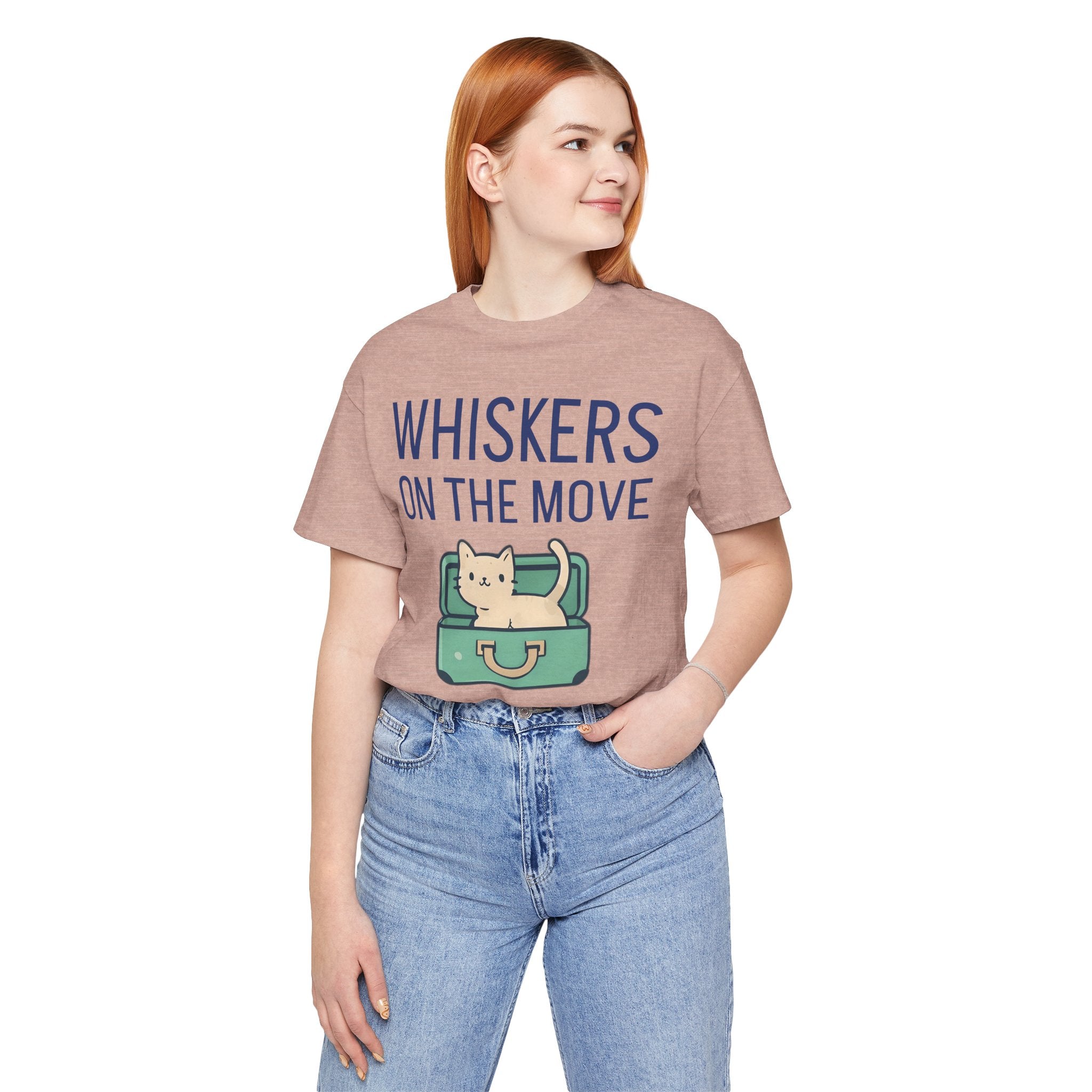 Whiskers on the Move – Unisex Cat Travel T-Shirt | Jersey Short Sleeve Tee
