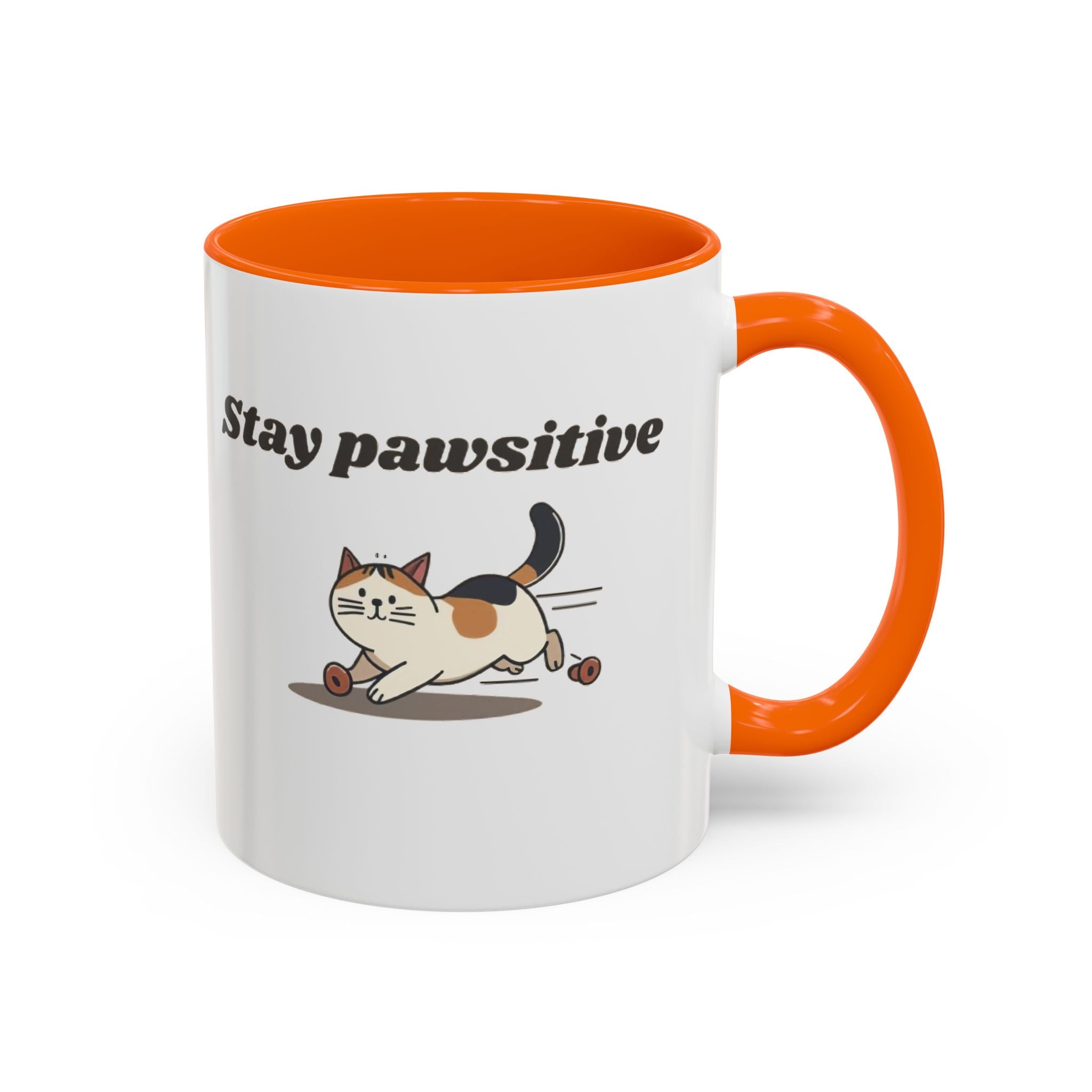 Stay Pawsitive – Cat Coffee Mug | Cute Cat Lover Gift | Inspirational Kitty Cup