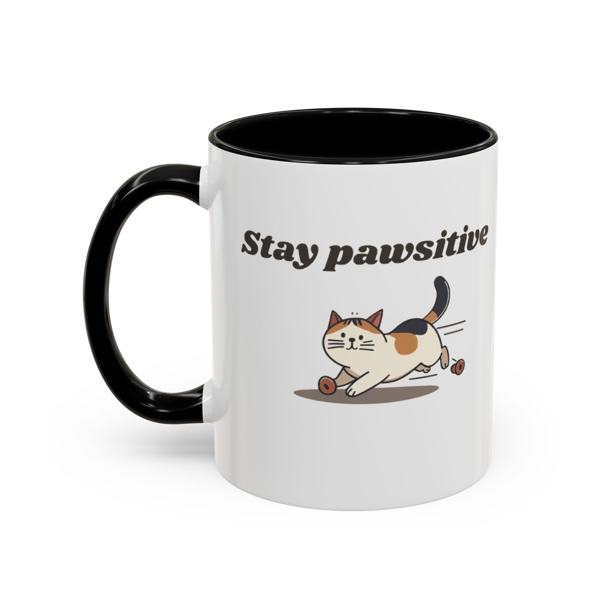 Stay Pawsitive – Cat Coffee Mug | Cute Cat Lover Gift | Inspirational Kitty Cup