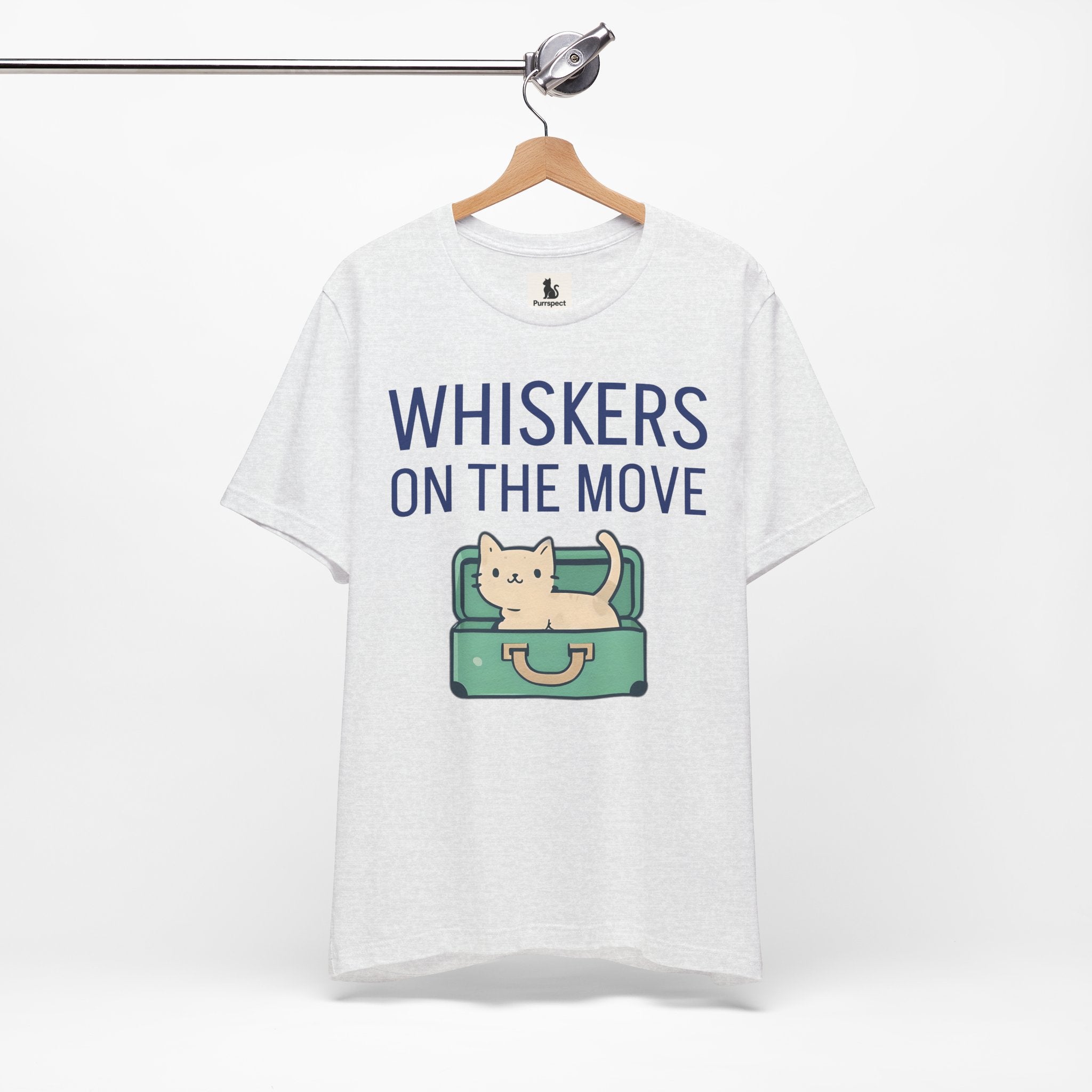 Whiskers on the Move – Unisex Cat Travel T-Shirt | Jersey Short Sleeve Tee