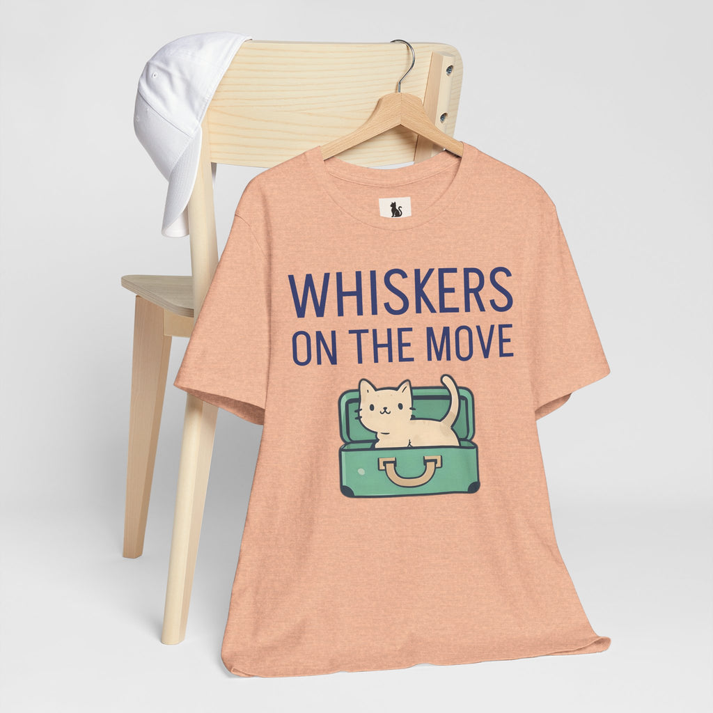 Whiskers on the Move – Unisex Cat Travel T-Shirt | Jersey Short Sleeve Tee