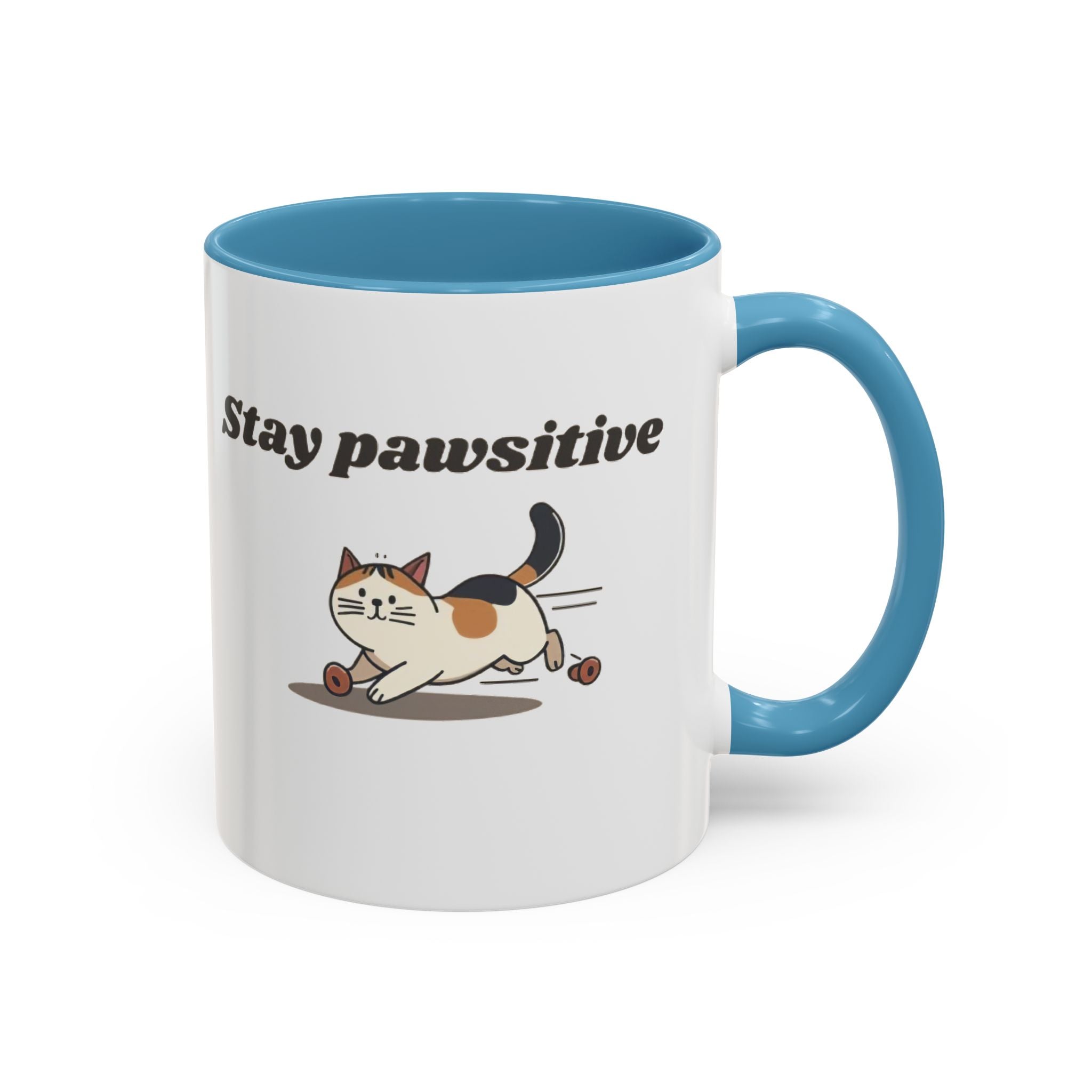 Stay Pawsitive – Cat Coffee Mug | Cute Cat Lover Gift | Inspirational Kitty Cup