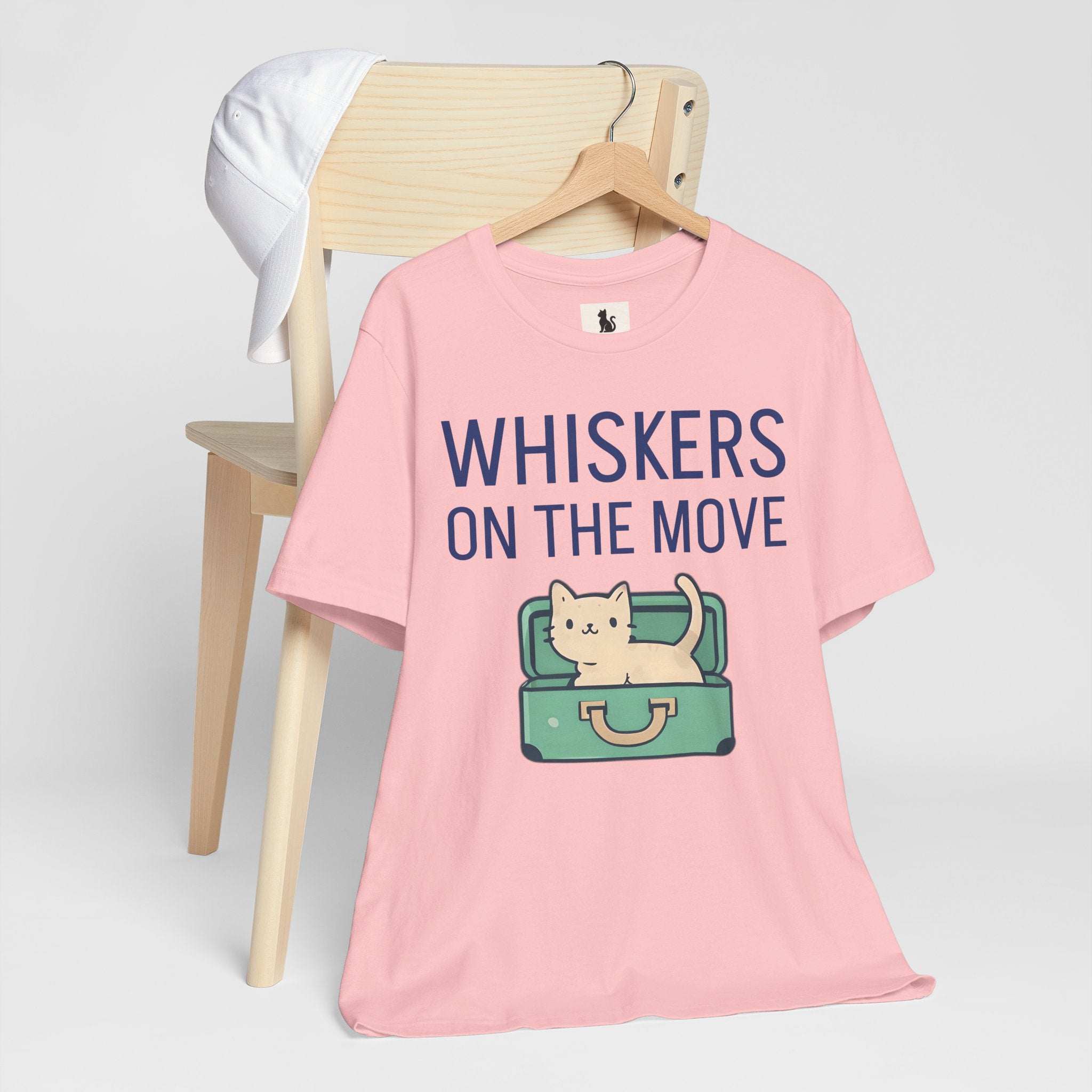 Whiskers on the Move – Unisex Cat Travel T-Shirt | Jersey Short Sleeve Tee