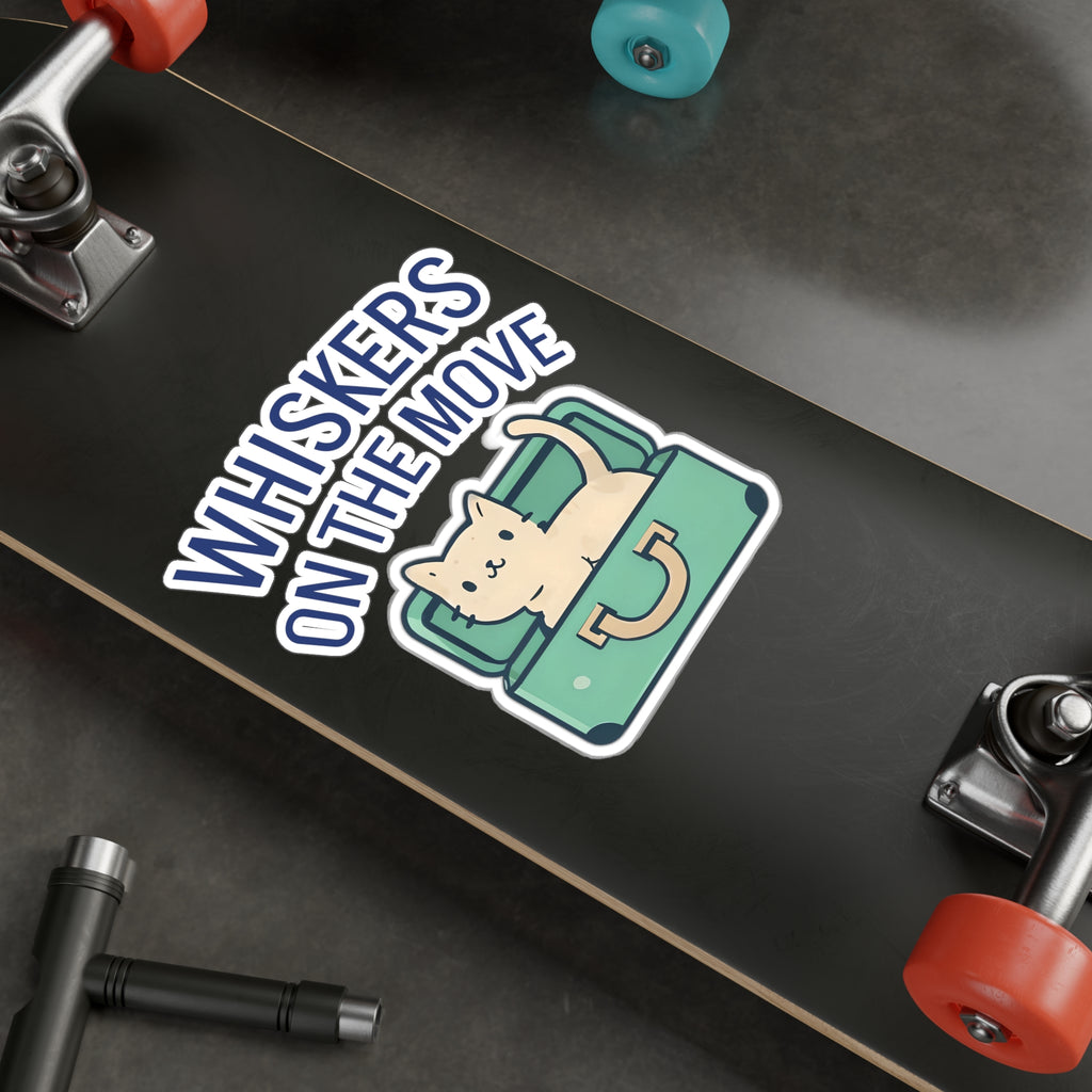Whiskers on the Move – Cat Travel Sticker | Waterproof Vinyl