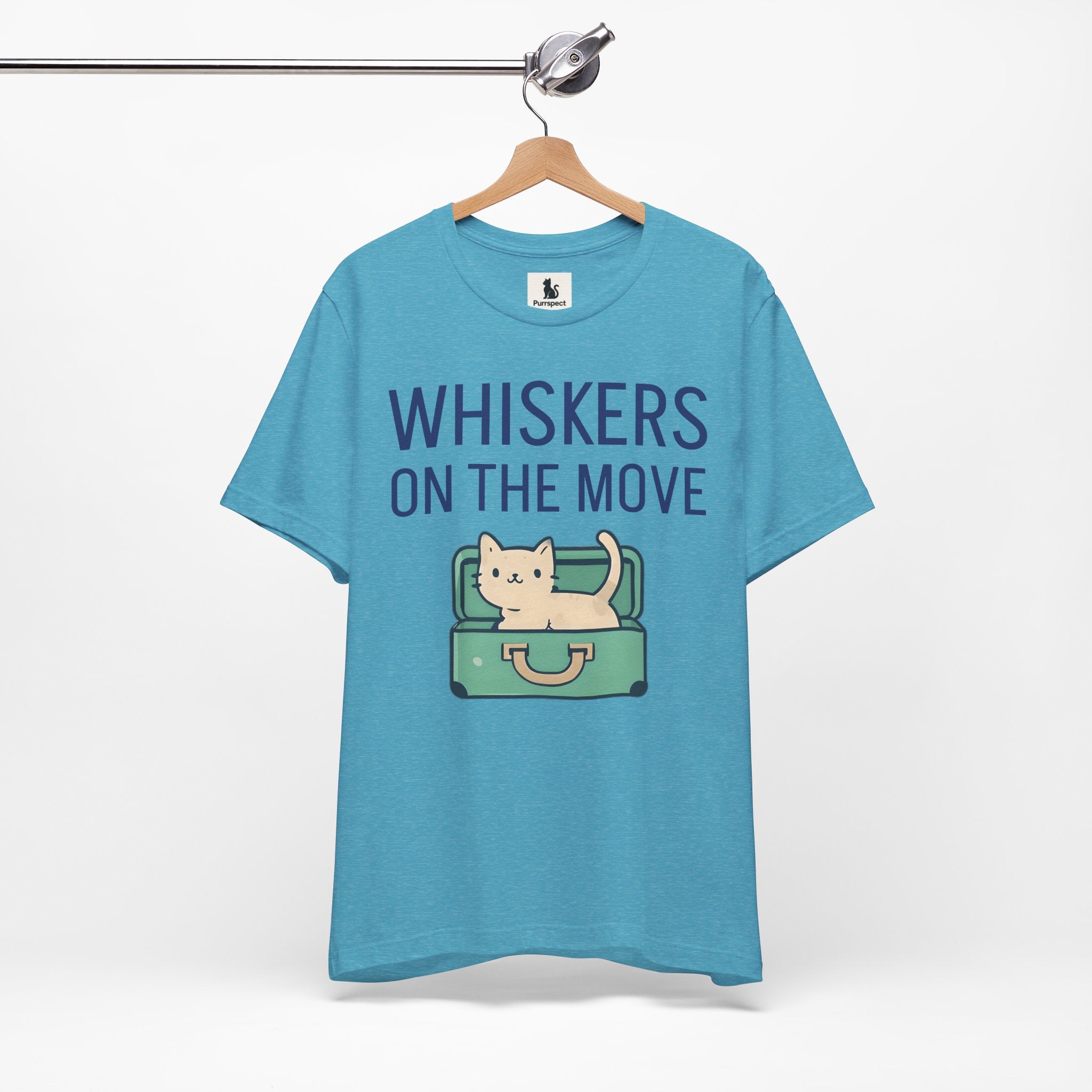 Whiskers on the Move – Unisex Cat Travel T-Shirt | Jersey Short Sleeve Tee
