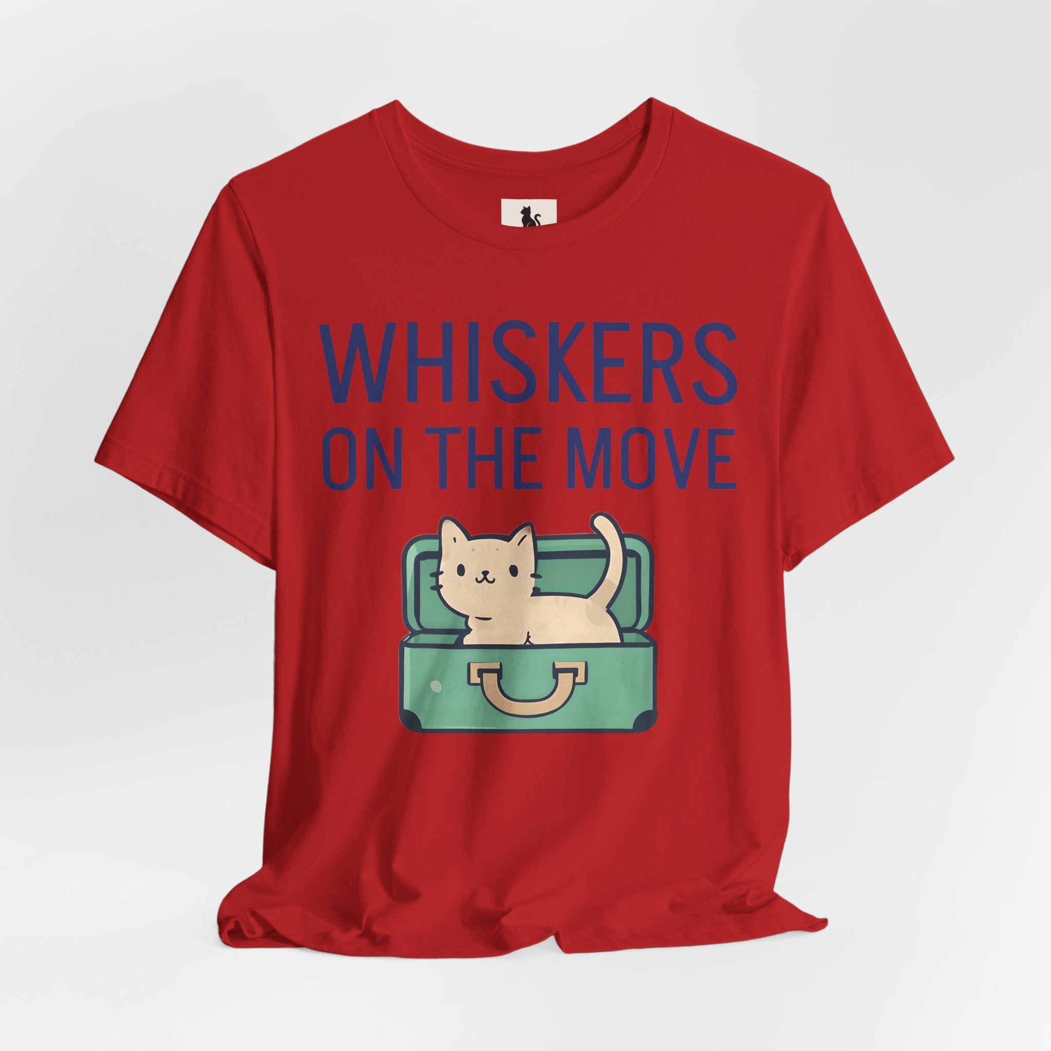 Whiskers on the Move – Unisex Cat Travel T-Shirt | Jersey Short Sleeve Tee