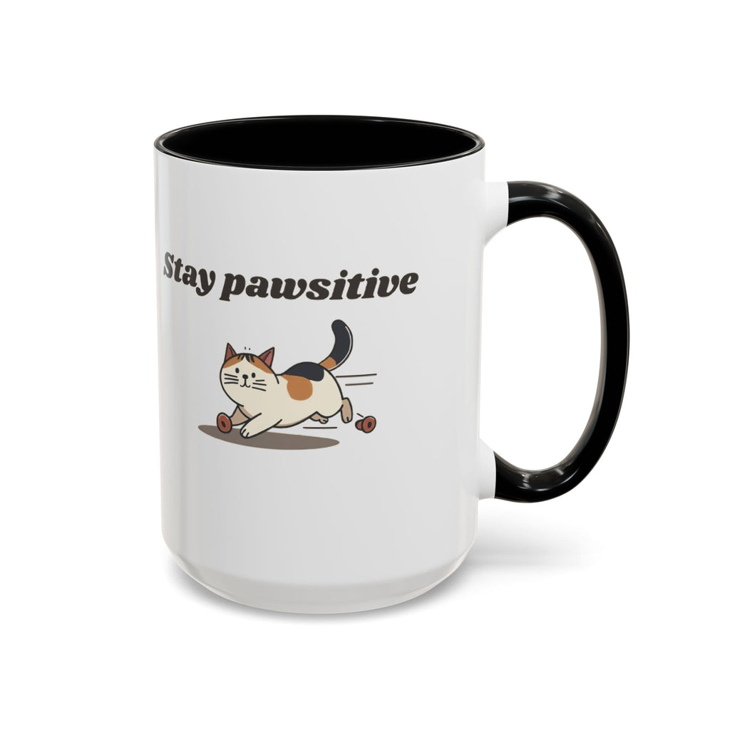 Stay Pawsitive – Cat Coffee Mug | Cute Cat Lover Gift | Inspirational Kitty Cup