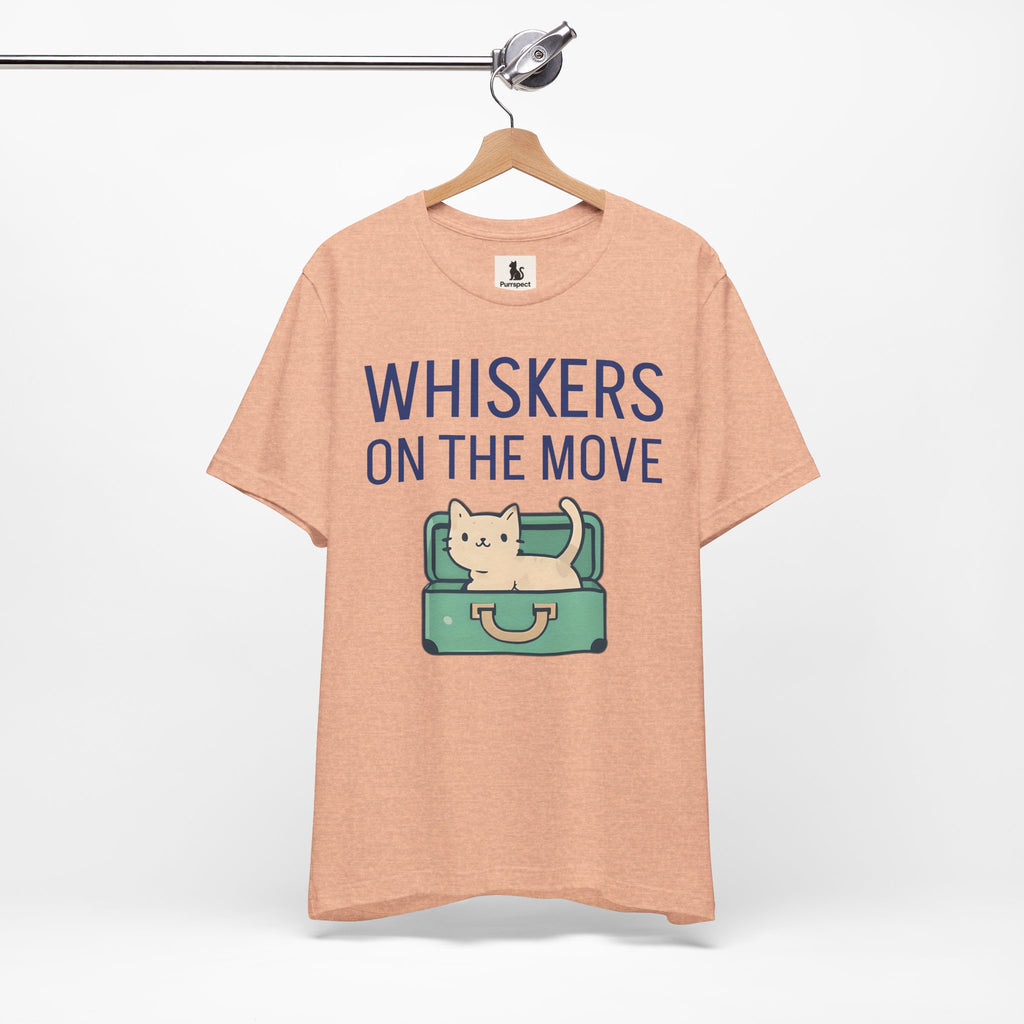 Whiskers on the Move – Unisex Cat Travel T-Shirt | Jersey Short Sleeve Tee