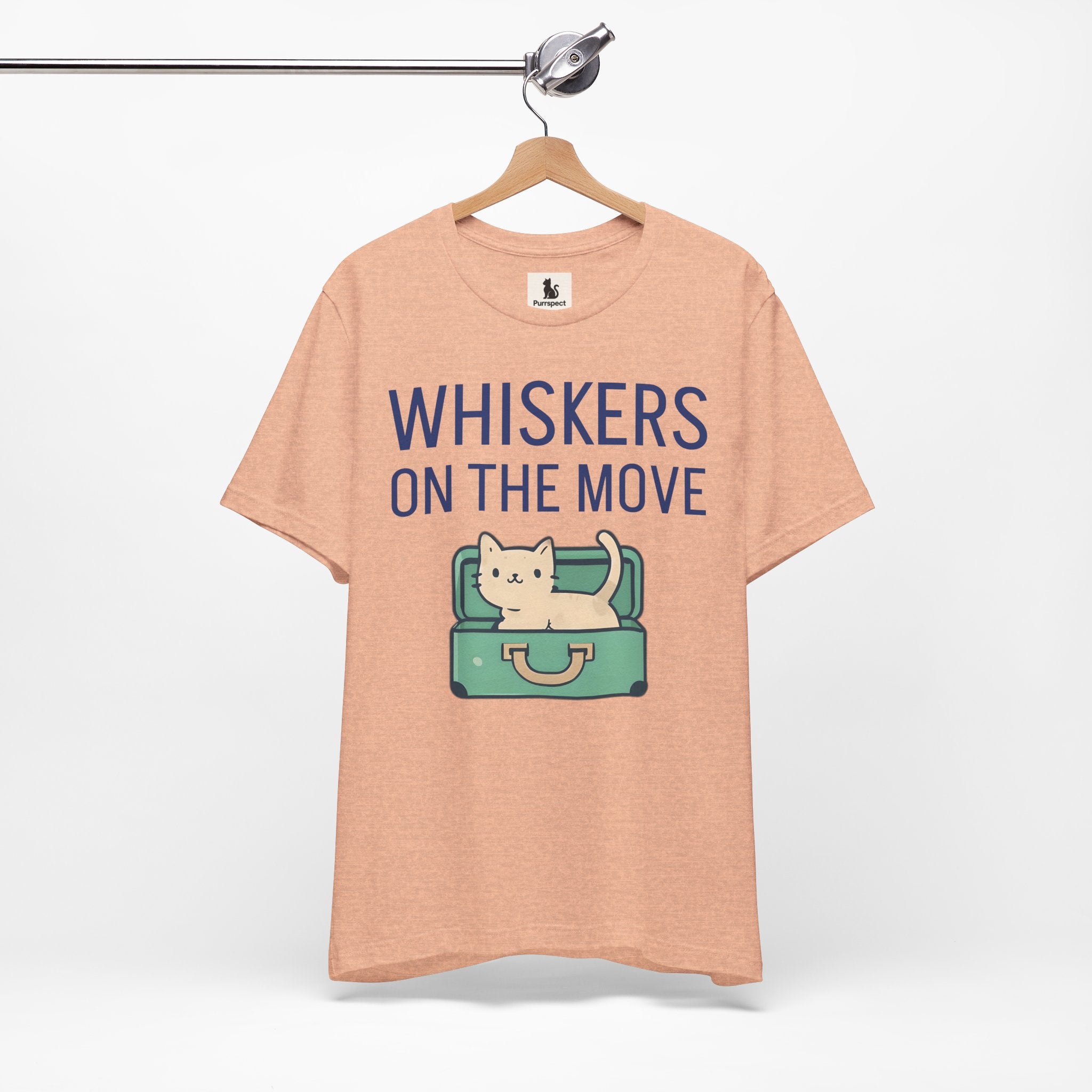 Whiskers on the Move – Unisex Cat Travel T-Shirt | Jersey Short Sleeve Tee