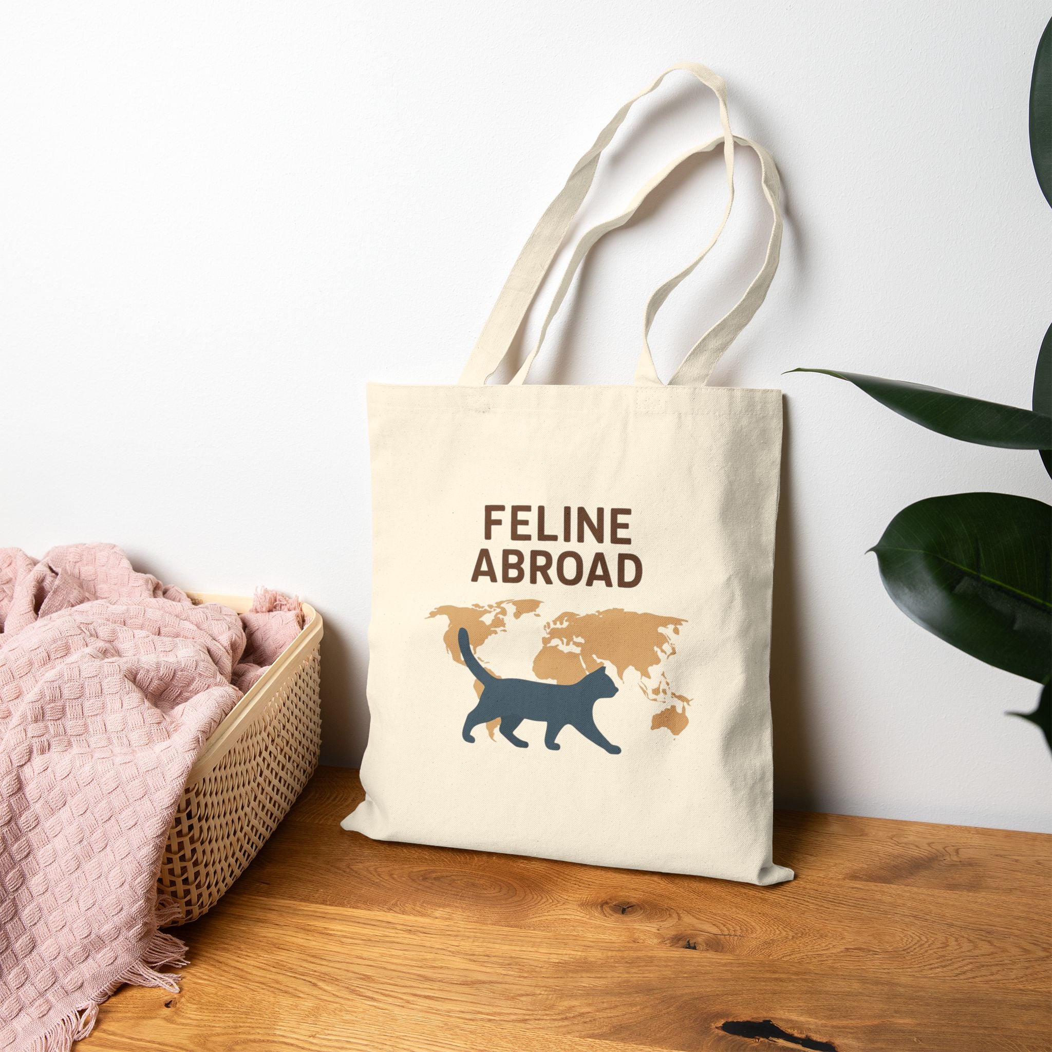 Feline Abroad Cat Tote Bag – Travel-Inspired Eco-Friendly Bag for Cat Lovers