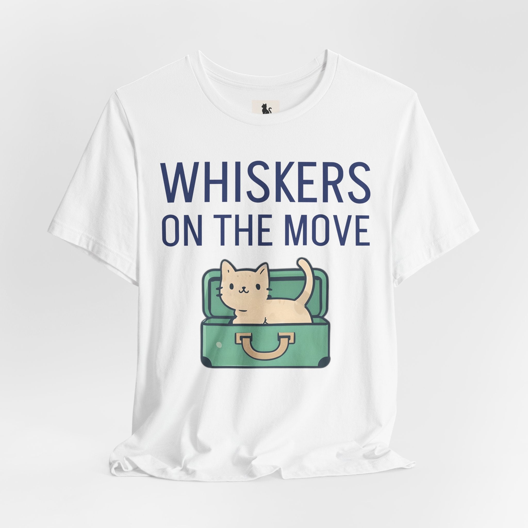 Whiskers on the Move – Unisex Cat Travel T-Shirt | Jersey Short Sleeve Tee