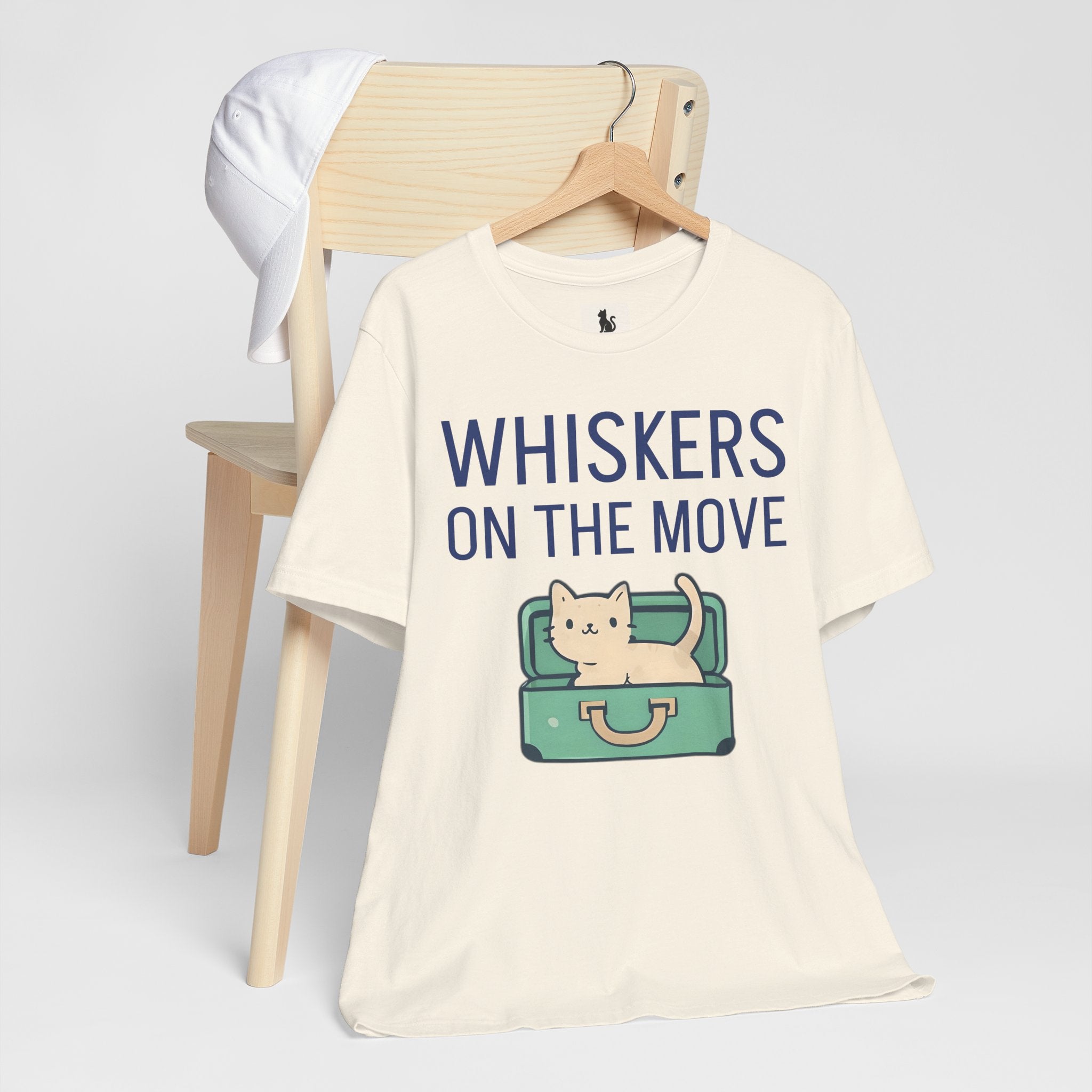 Whiskers on the Move – Unisex Cat Travel T-Shirt | Jersey Short Sleeve Tee