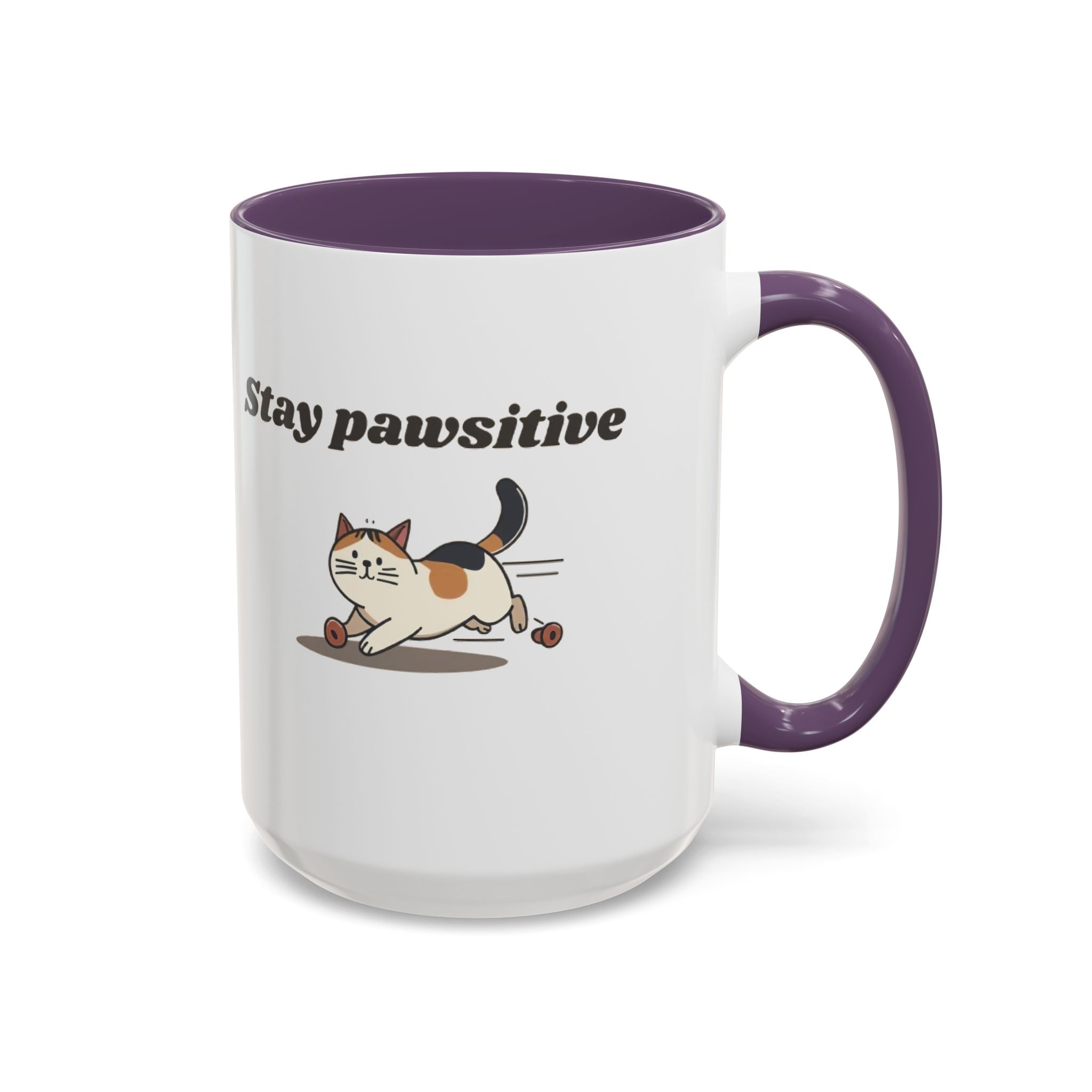 Stay Pawsitive – Cat Coffee Mug | Cute Cat Lover Gift | Inspirational Kitty Cup