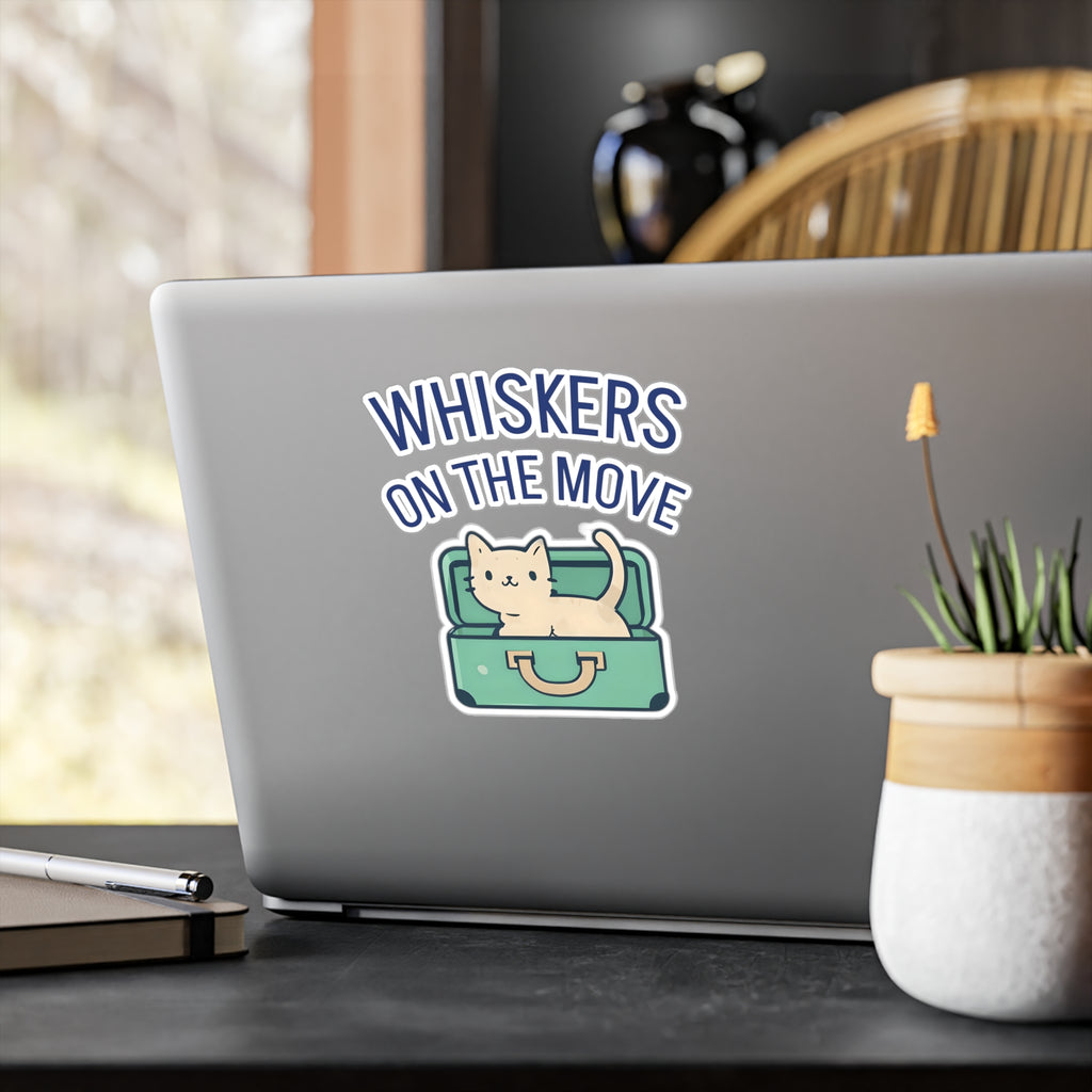 Whiskers on the Move – Cat Travel Sticker | Waterproof Vinyl