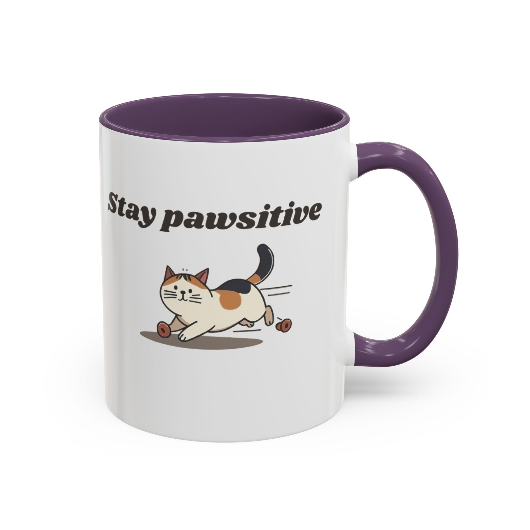 Stay Pawsitive – Cat Coffee Mug | Cute Cat Lover Gift | Inspirational Kitty Cup