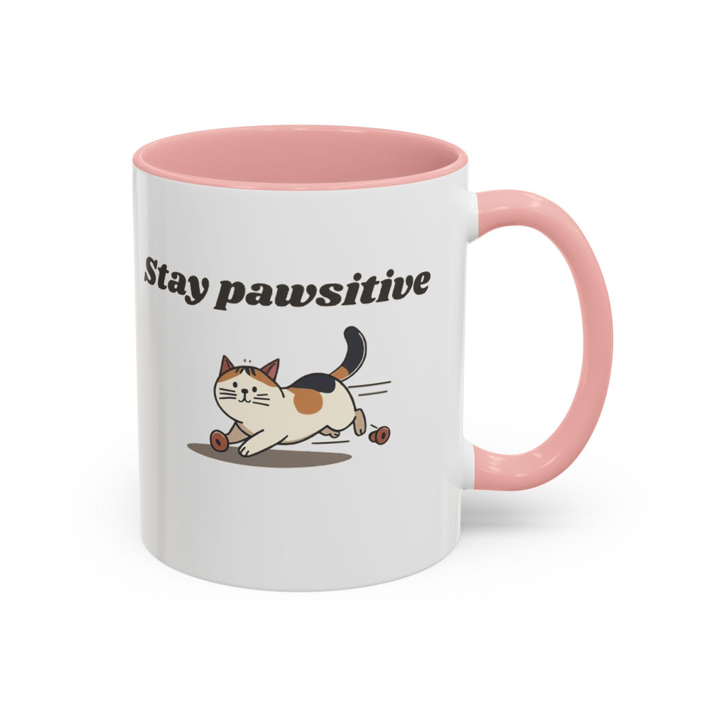 Stay Pawsitive – Cat Coffee Mug | Cute Cat Lover Gift | Inspirational Kitty Cup