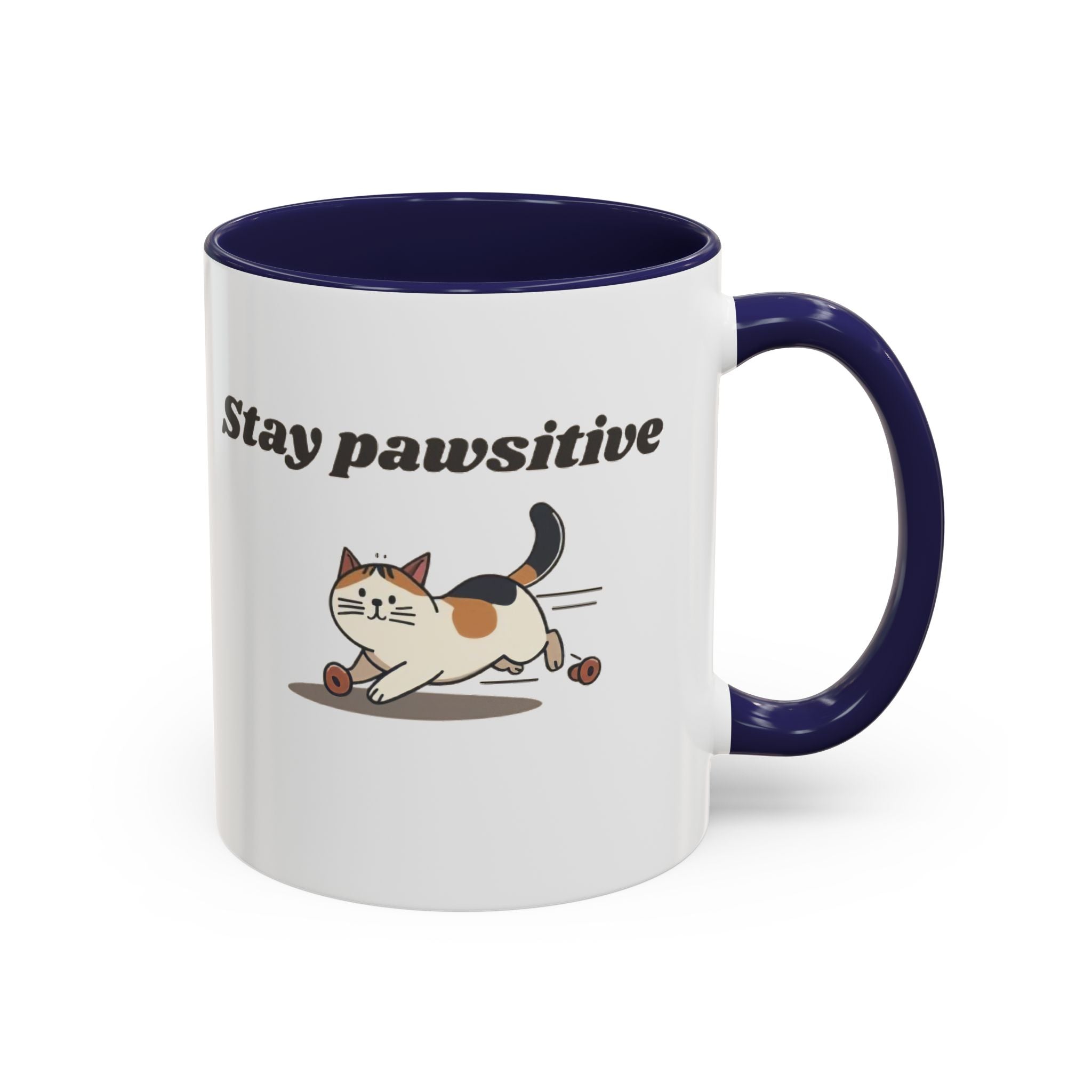 Stay Pawsitive – Cat Coffee Mug | Cute Cat Lover Gift | Inspirational Kitty Cup