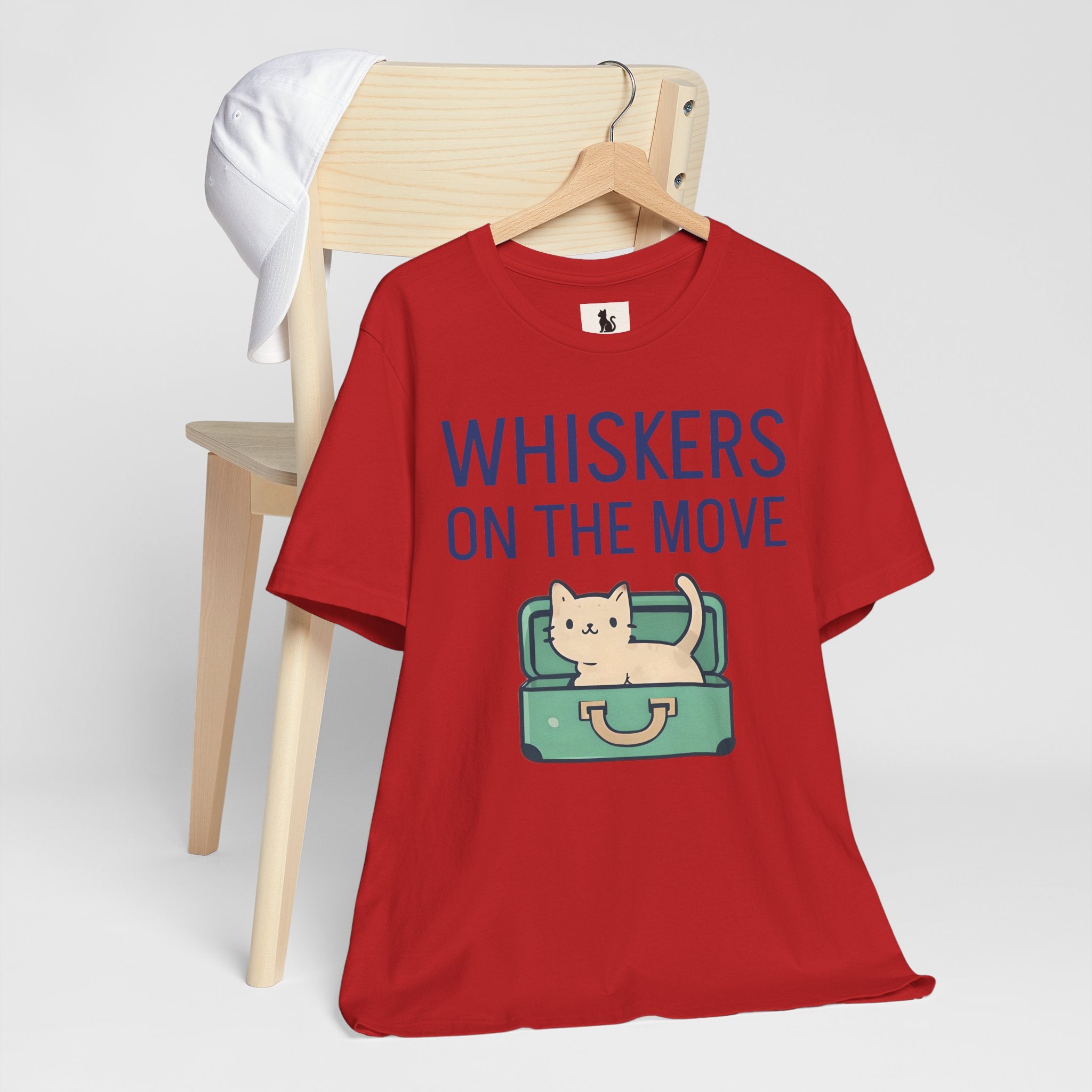 Whiskers on the Move – Unisex Cat Travel T-Shirt | Jersey Short Sleeve Tee